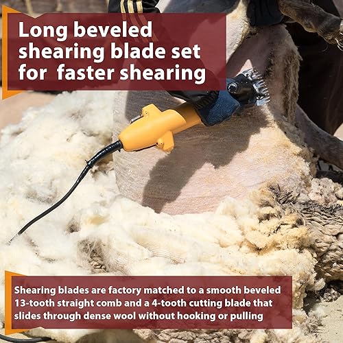 Miniatura 8 de Sheep Shears - Juego de cuchillas de repuesto universales, peine de corte y cuchillas de corte, tijeras de corte rectas de acero inoxidable de 13
