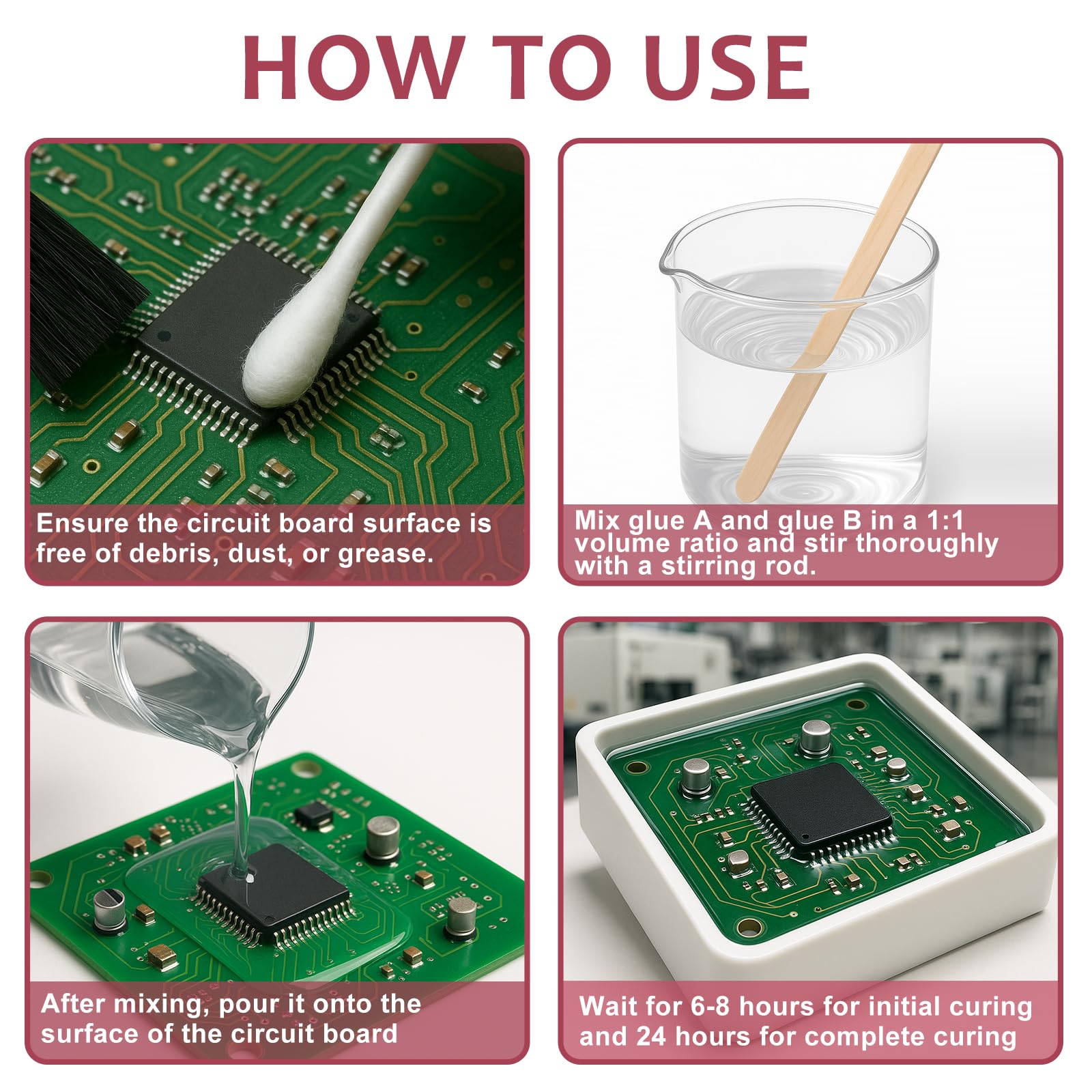 1DFAUL Set di resina per colata elettrica, 2 x 100 ml di pasta elettrocolata conduttiva termica, isolante per elettronica, protegge trasformatori e circuiti stampati da umidità, polvere e vibrazioni