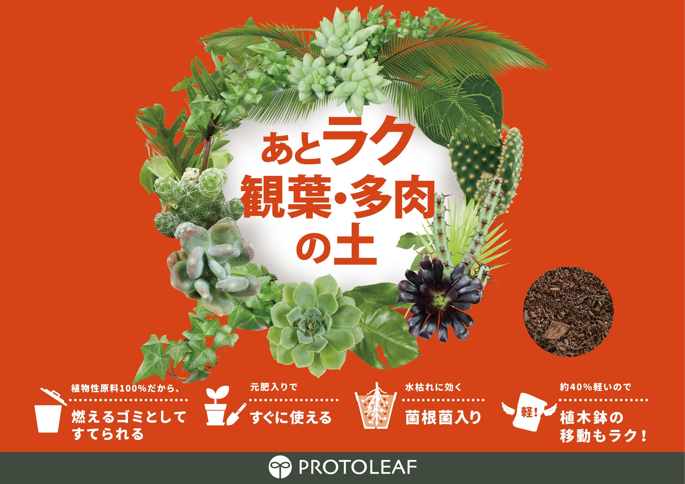 Amazon.co.jp: プロトリーフ あとラク観葉・多肉の土4号鉢用 0.6L