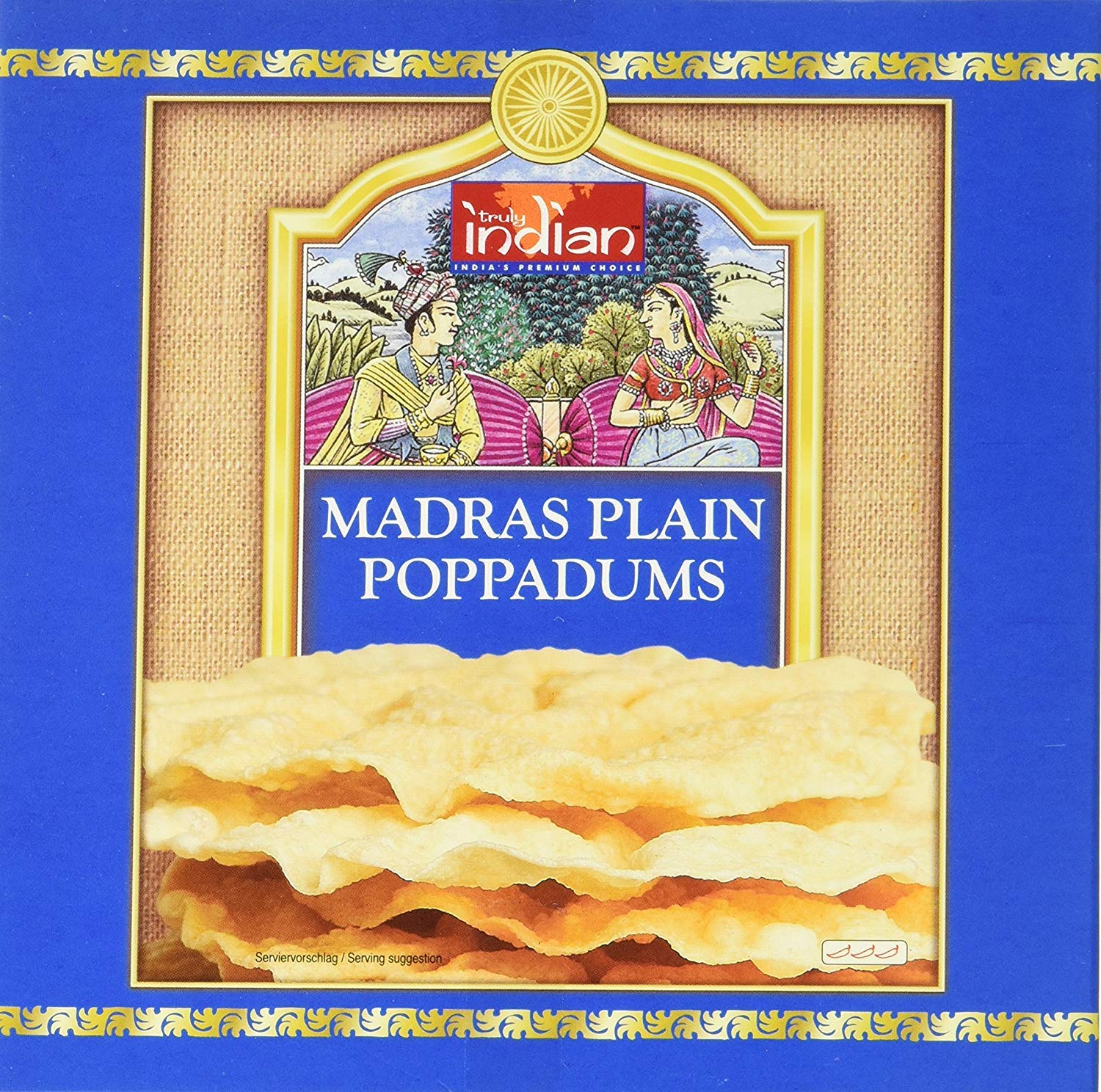 Truly Indian Poppadums Madras (Indisches Fladenbrot aus Linsenmehl für die Zubereitung in der Pfanne, Als Beilage oder Snack) (12 x 112 g)