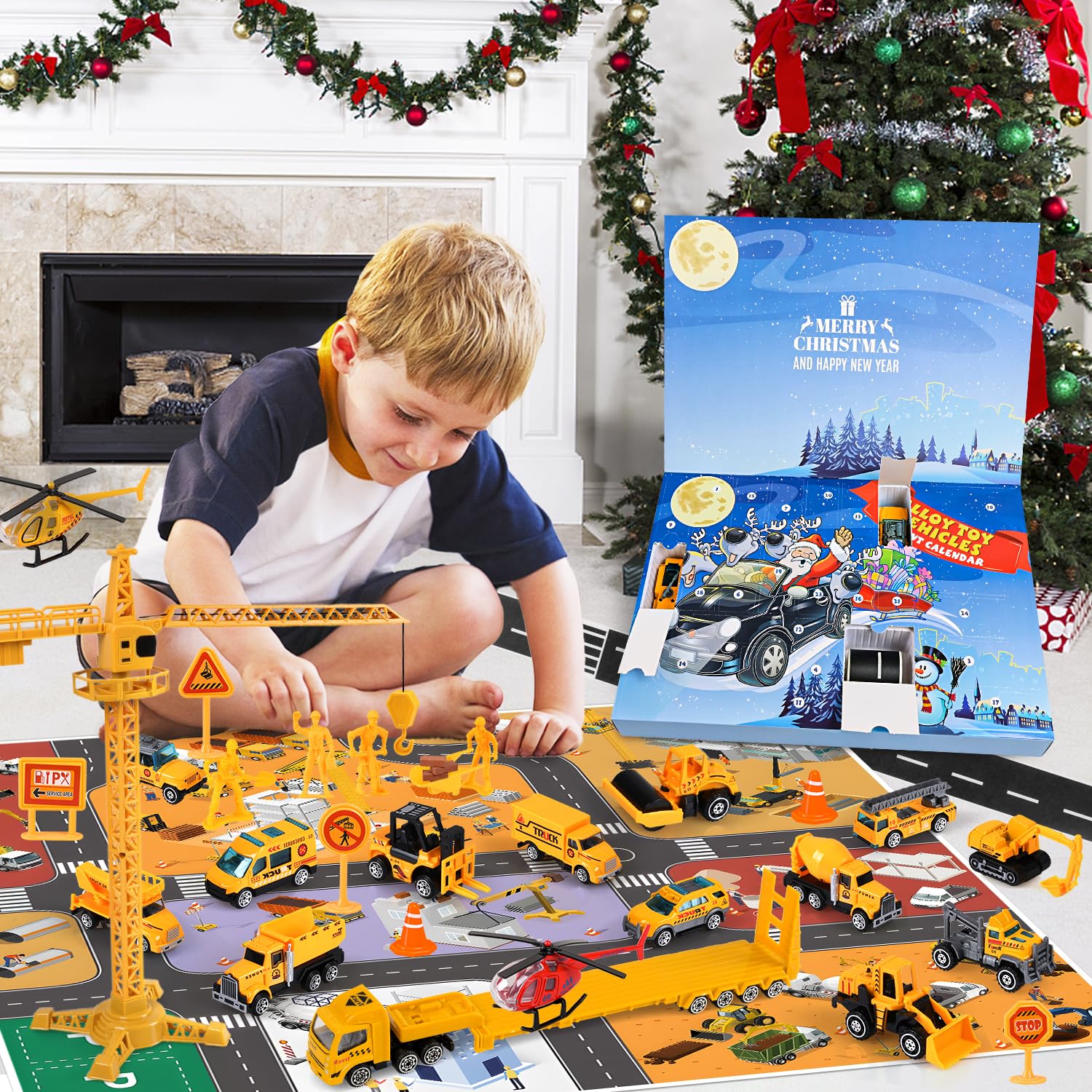 iZoeL Calendrier de l'Avent 2025 Voiture Enfant, 24 Voitures en Alliage, Cadeau Surprise Jouet Enfant 2 3 4 5 6 Ans, Calendrier de l'Avent Garçon pour Fils Petit-Fils Frère Neveu