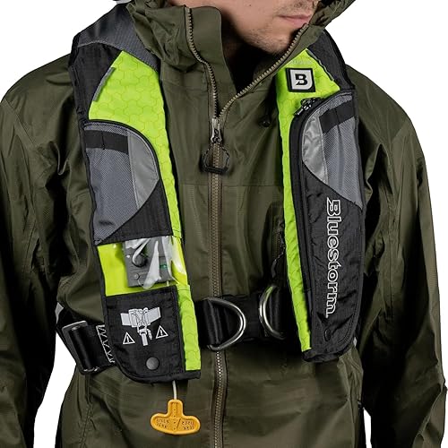 Miniatura 24 de BLUESTORM Stratus 35 Chaleco salvavidas inflable PFD para adultos Guardacostas de Estados Unidos (USCG) aprobado por la Guardia Costera
