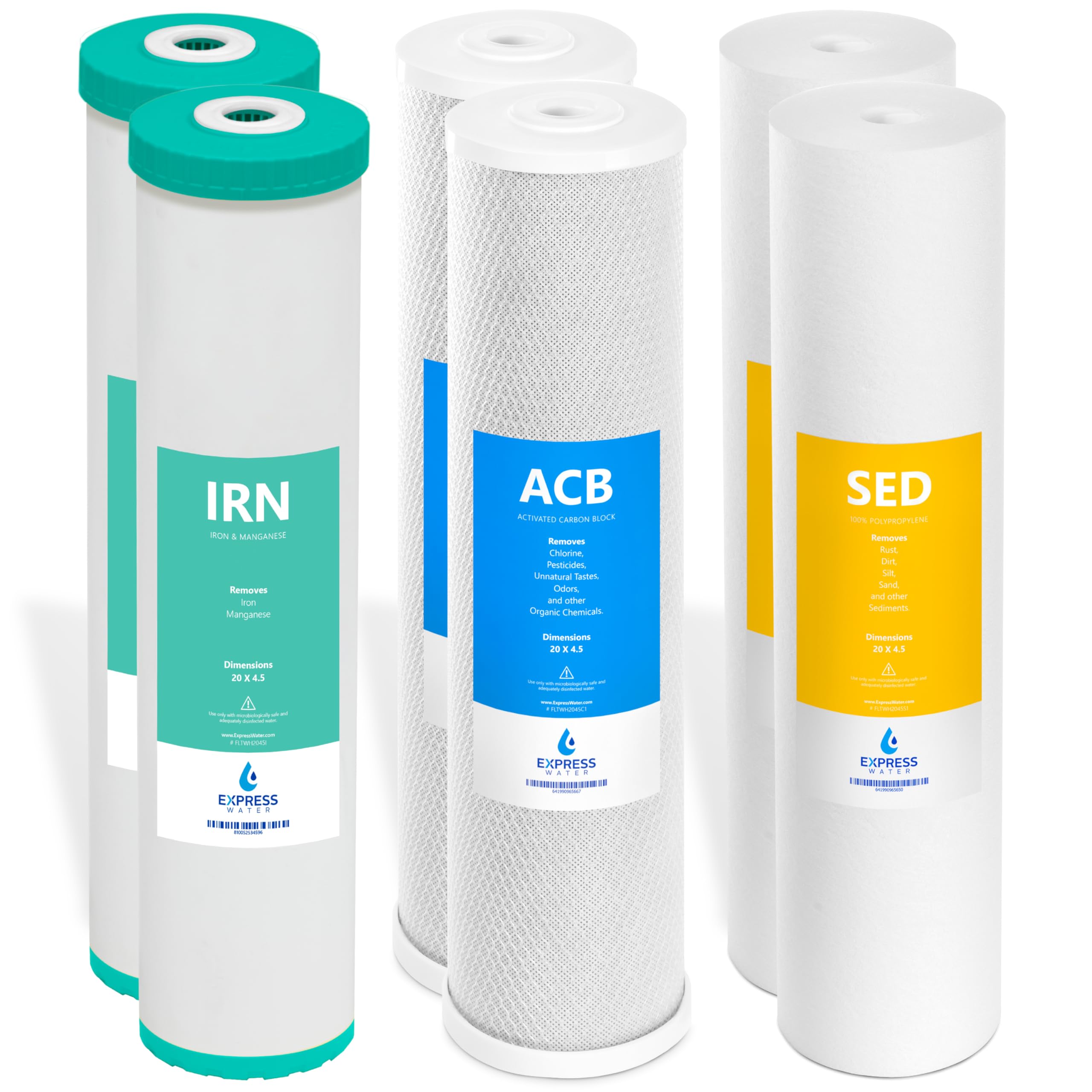 Express Water Whole House Iron &amp; Manganese Filter Set, 3 Stage, 5 Micron