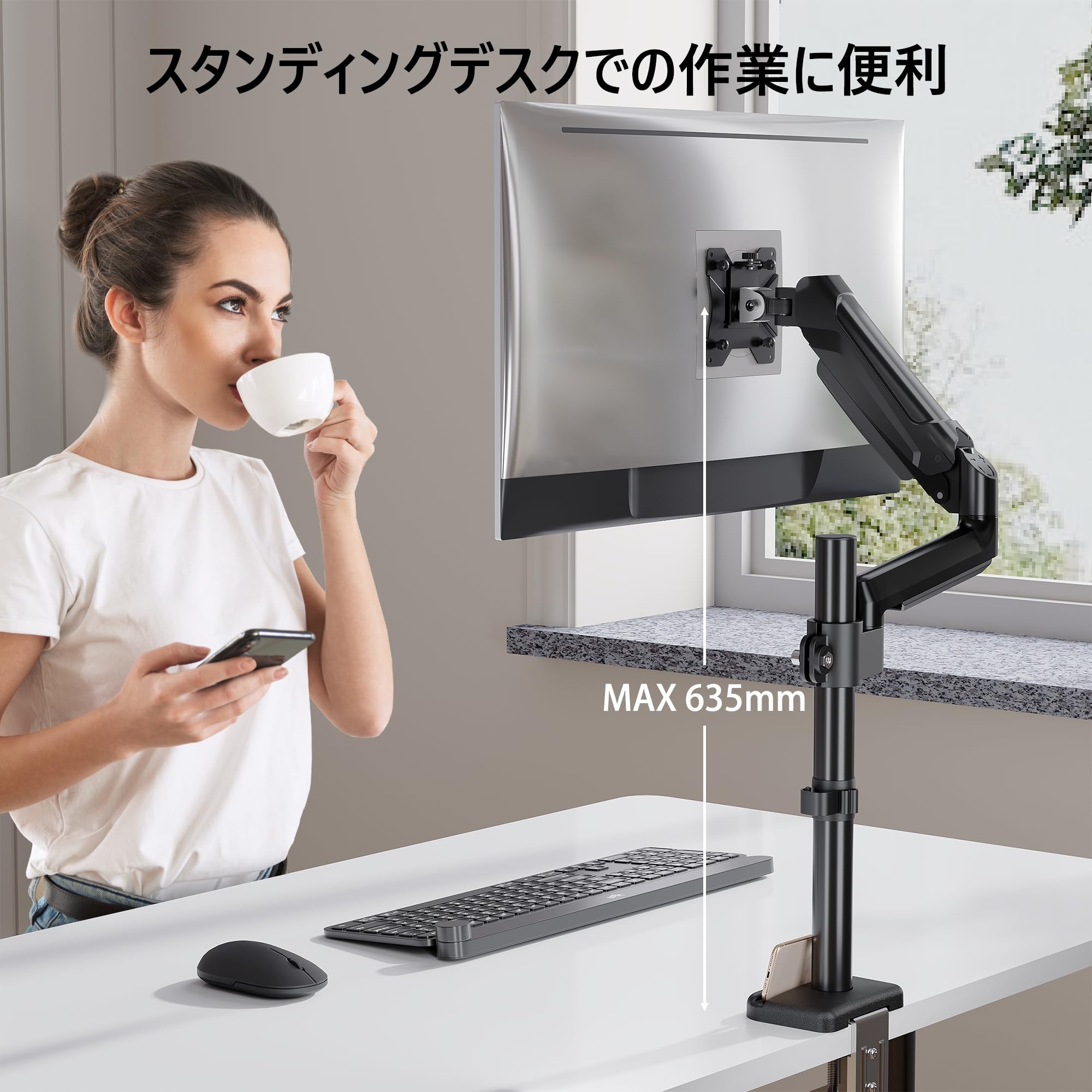 Amazon.co.jp: 1homefurnit モニターアーム シングル ディスプレイ