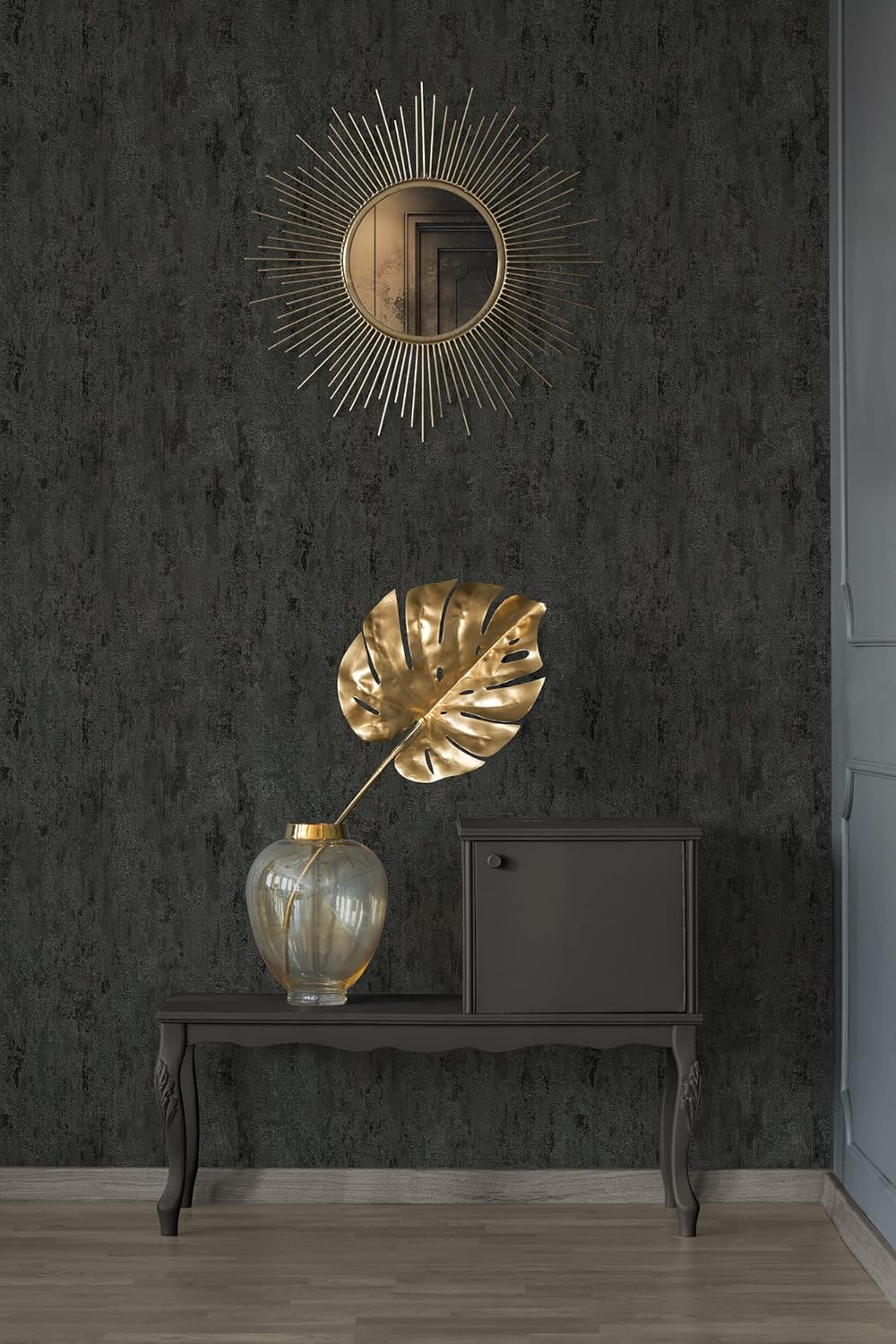A.S. Création Wallpaper Industrial Design - Black, Grey, Silver - Concrete Wallpaper 395.99in x 20.87in Made in Germany - 326515