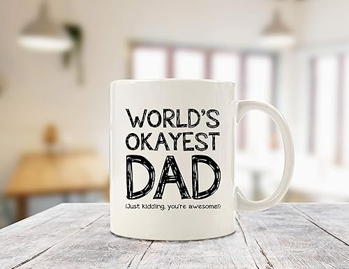 Miniatura 3 de World's Okayest Dad - Taza de café divertida  Regalos de Navidad para papá, hombres, esposo  Regalos de Navidad para el mejor papá de hija, hijo,