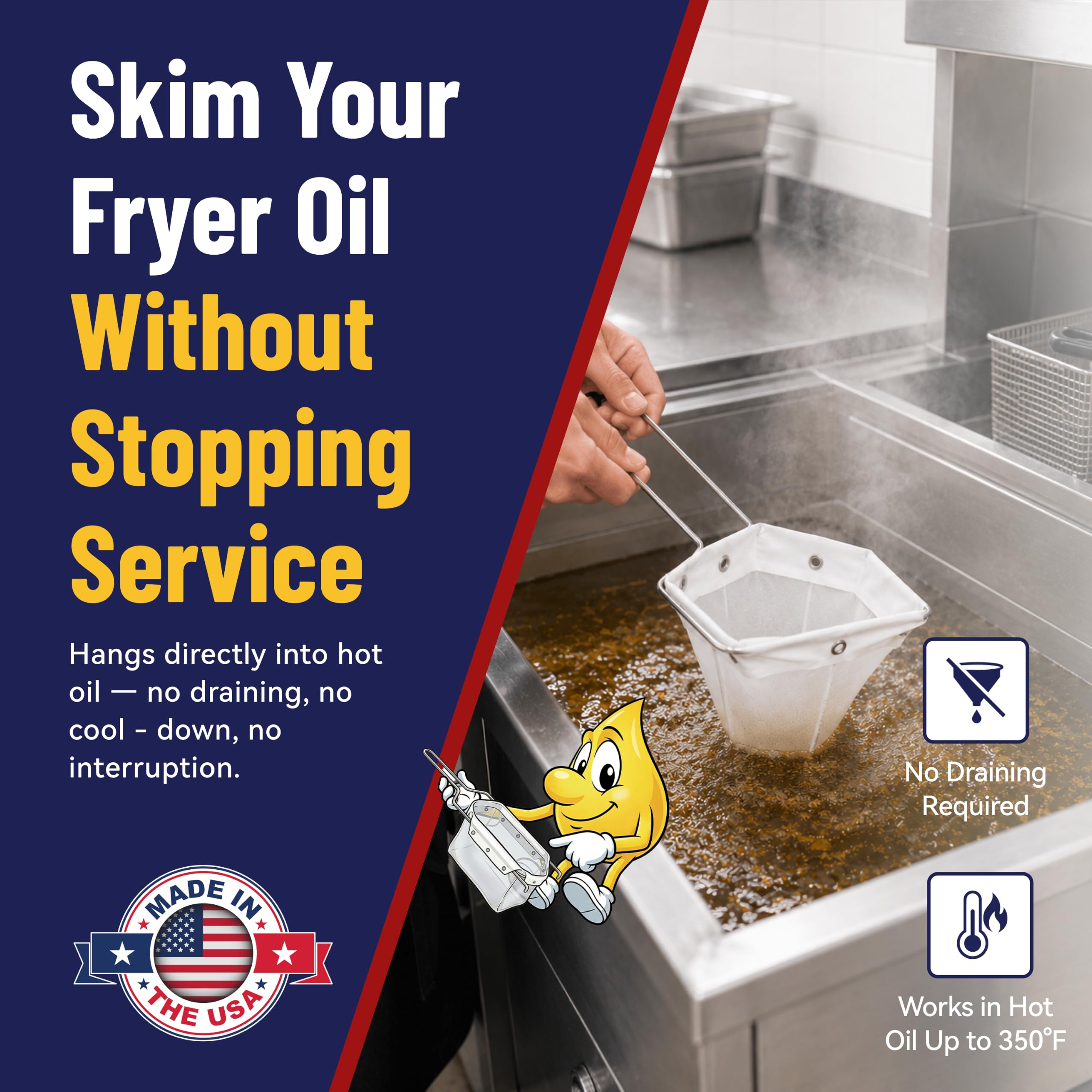 MirOil Deep Fryer Skimmer - Keep Oil Clean! -2 MirOil Deep Fryer Skimmer - Keep Oil Clean! -2