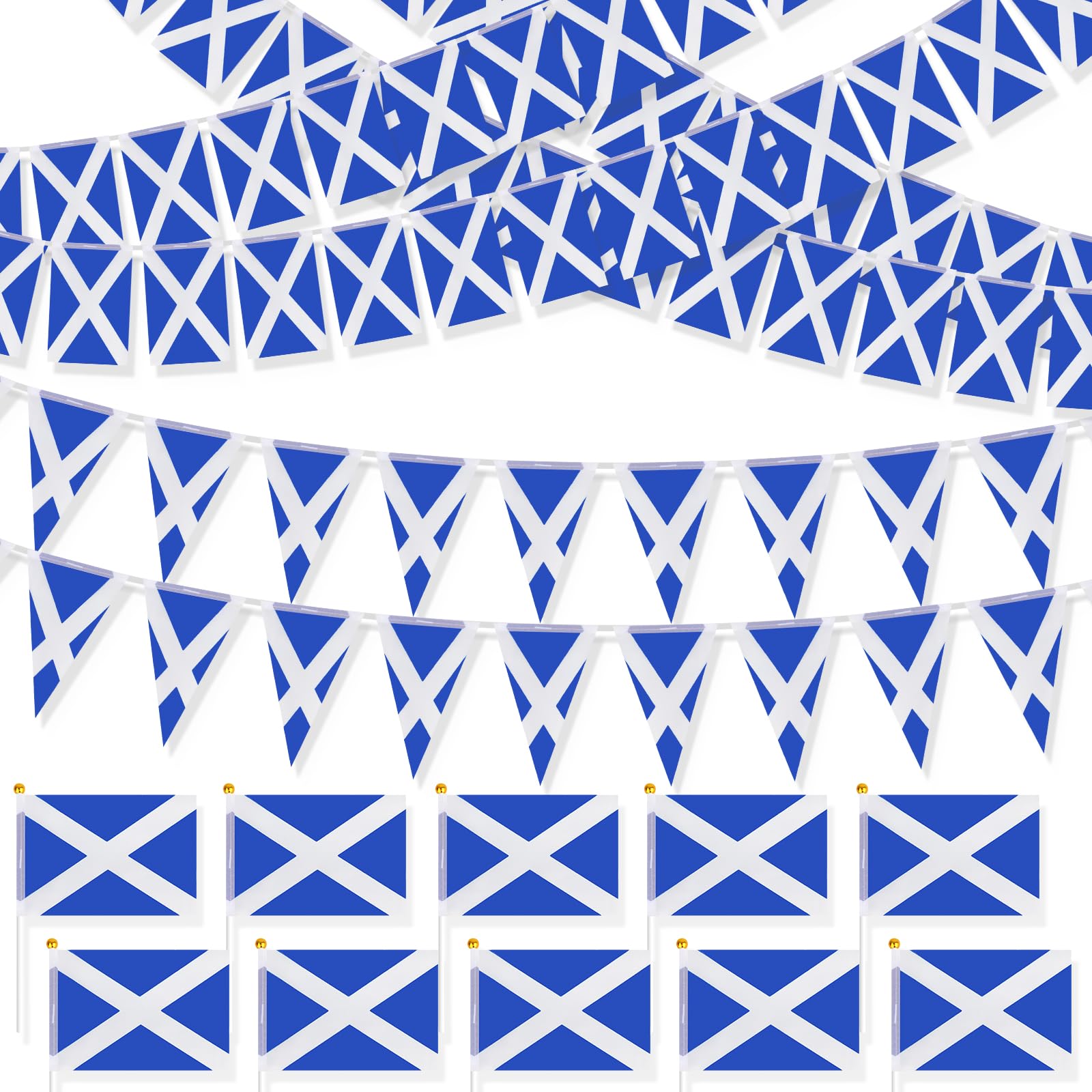 HOWAF World Cup Football Decorations Supplies 2026, Scotland Flag Bunting Banner, Scotland Hand Flag for World Cup Football Coronation Decoration 2026 Festival Sports Competition Supplies