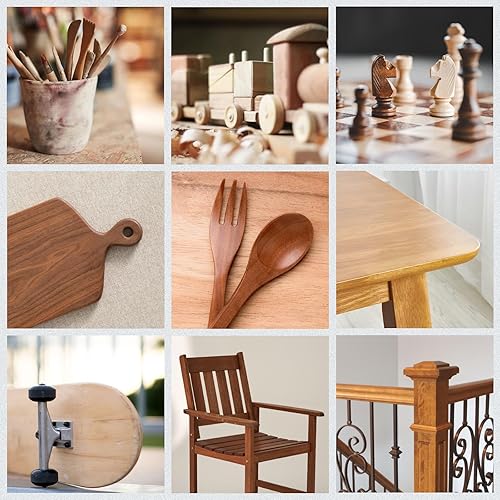 Miniatura 7 de SainSmart Juego de 4 herramientas de torneado de madera de carburo, diamante redondo y cuadrado, insertos de carburo reemplazables, mango de madera