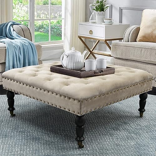 Warmaxx Mesa de centro otomana cuadrada copetuda, color naranja quemado, 32 x 32 x 18 pulgadas de alto, grande, cĂłmoda, resistente, otomana Warmaxx Mesa de centro otomana cuadrada copetuda, color naranja quemado, 32 x 32 x 18 pulgadas de alto, grande, cĂłmoda, resistente, otomana