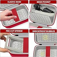 Vista 4 de Comecase Funda protectora y de transporte para cámara digital, para CAMKORY/para Kodak Pixpro FZ45 FZ55/para Canon PowerShot ELPH 180/190/para Rojo