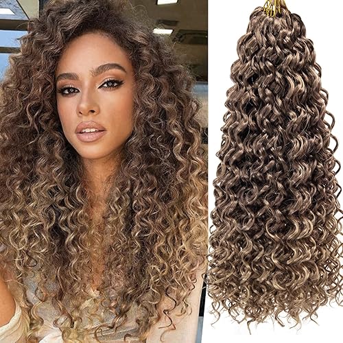 YXCHERISHAIR 8 paquetes de extensiones de cabello rizado de ganchillo GoGo rizado para mujeres negras cabello trenzado de onda profunda sintético