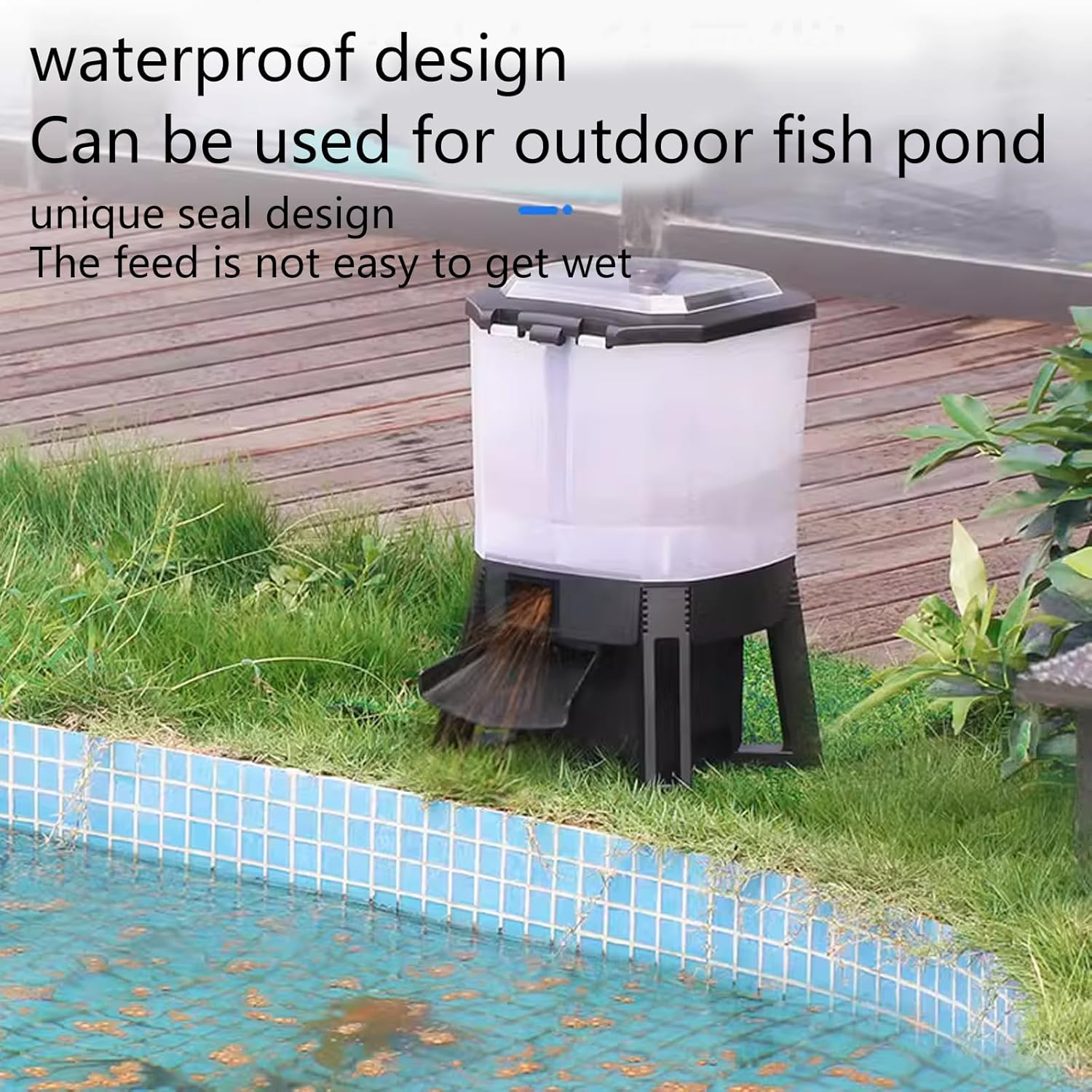 Adjustable Solar Automatic Aquarium Feeder Timed Fish Tank Pond Digital Food Dispenser Large Capacity