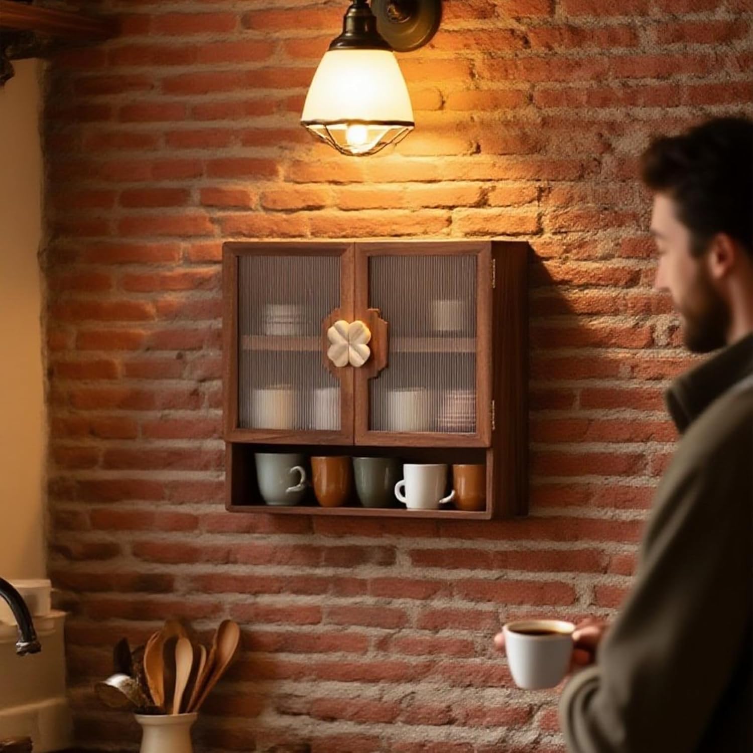 Pantry Cabinet, Kitchen Pantry Storage Cabinets with 2 Door and 3 Shelves, Pantry Storage Cabinet, Cupboard for Kitchen, Dining Room, Living Room and Bathroom