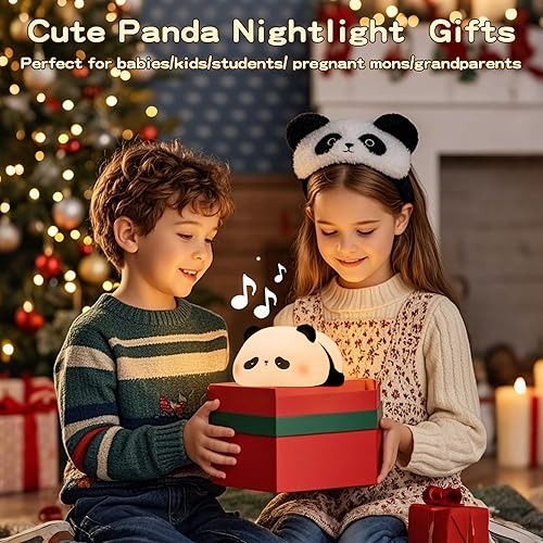 Miniatura 7 de Luz nocturna de panda con ruido blanco, máquina de sonido para ayudar al sueño del bebé, entrenador de sueño para niños pequeños, 4 sonidos