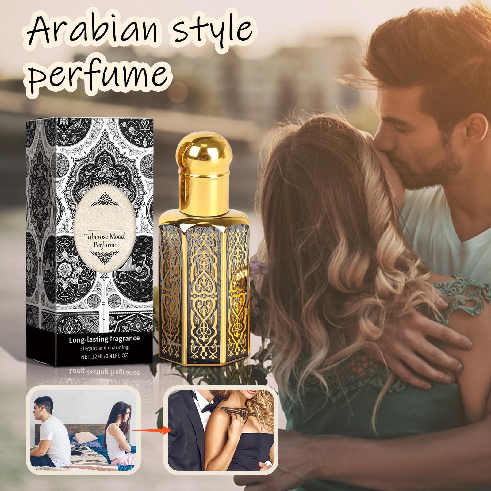 Perfume árabe para hombre, de perfume árabe - Perfume diario de | Perfume diario para mujer de larga duración, perfumado natural único para vacaciones, citas