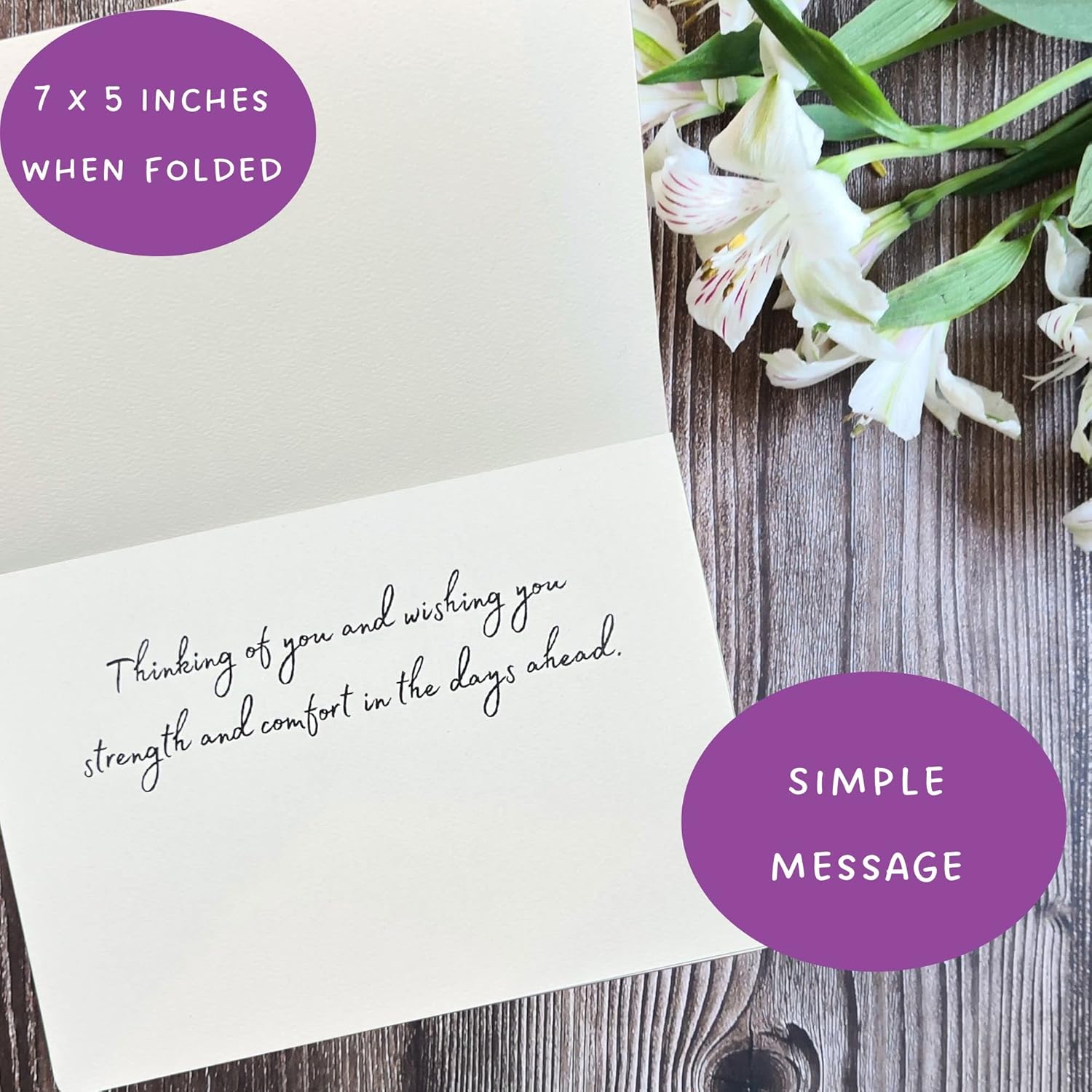 Whitman and Daughter Sympathy Card with Envelope - 5x7 Inches Thinking of You Cards for Condolences, Encouragement, Grief, and Support, Message Inside - 74 - Image 2