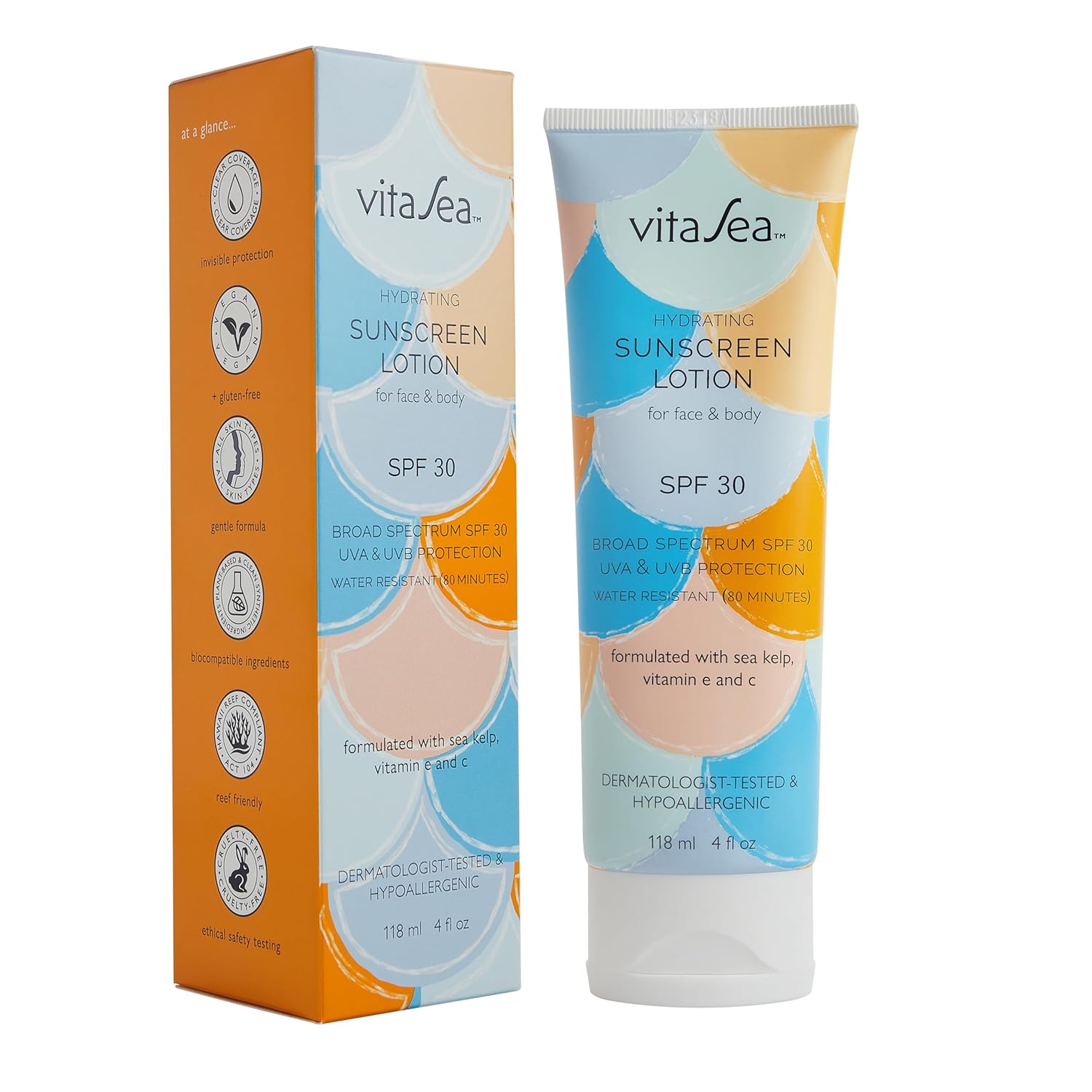 VitaSea Hydrating Sunscreen Lotion for Face and Body, Broad Spectrum Reef Friendly Sunscreen SPF 50 |SPF 30, UVA & UVB Protection, Formulated with Sea Kelp, Vitamin E & C, 4 Fl Oz - Image 2