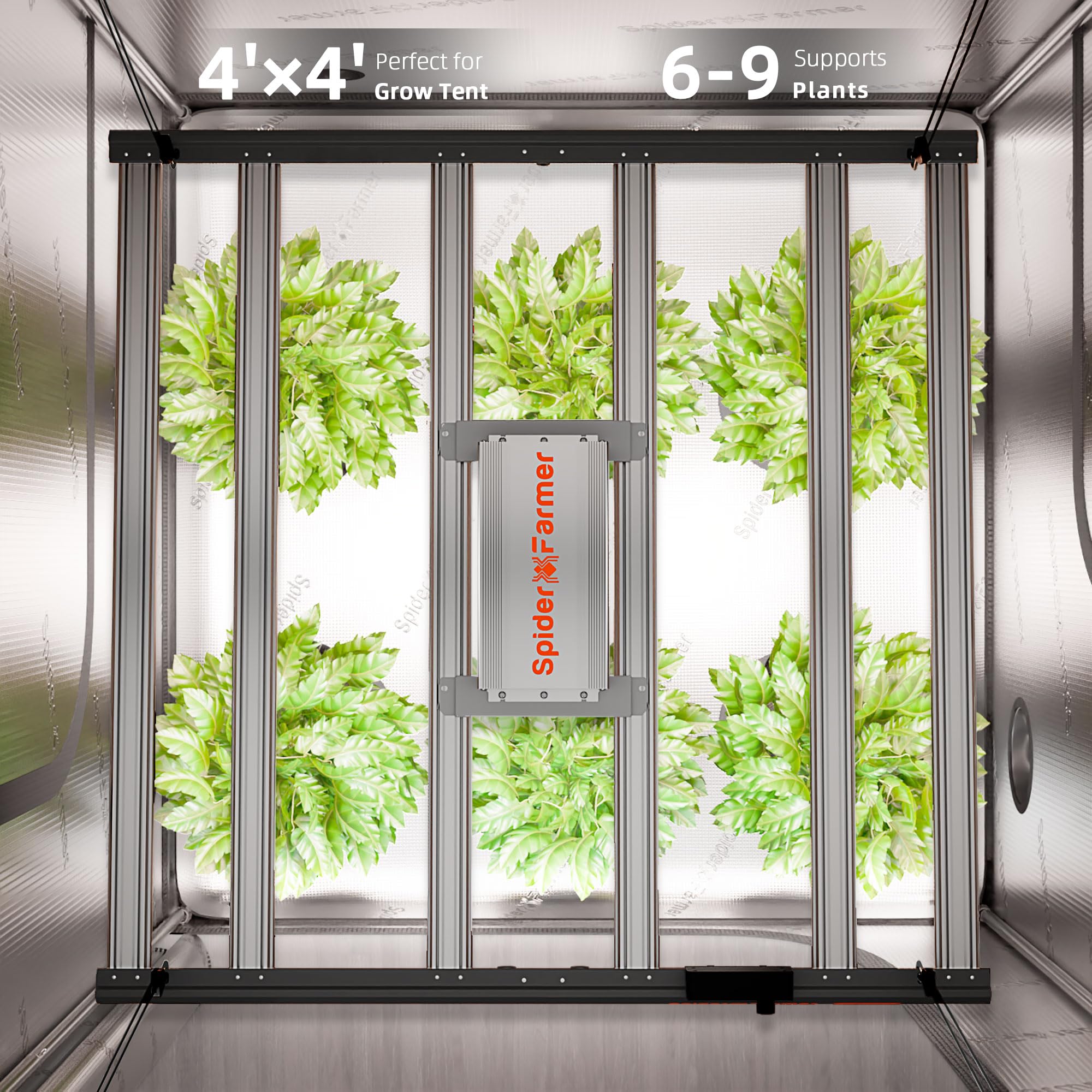 SPIDER FARMER G5000 Bar Style LED Grow Lights 480W con 1680 Pz Diodi 120x120cm Copertura Spettro Completo Dimmerabile con Driver Staccabile Lampada Led per Piante Indoor 2.8 umol/J