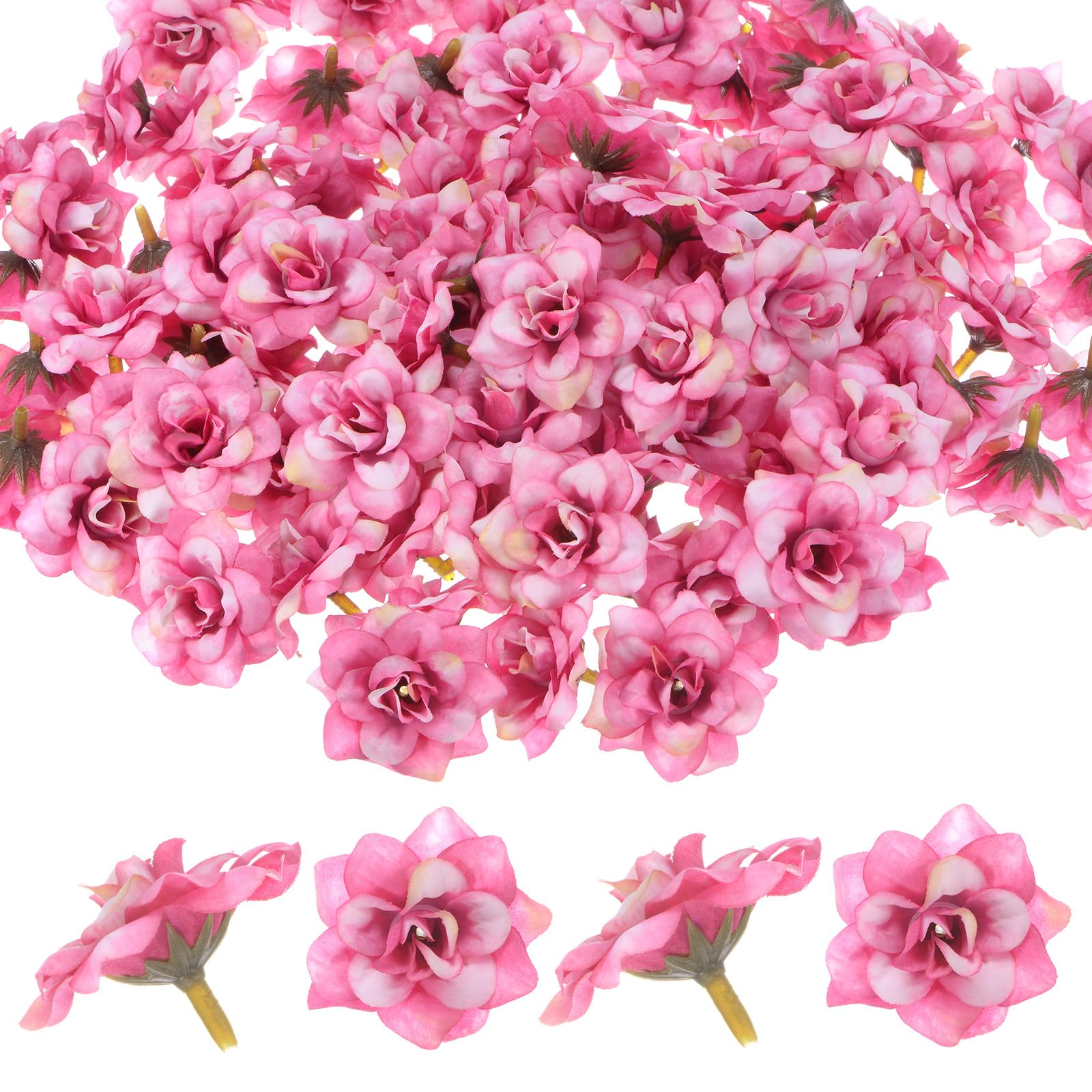 M METERXITY 100-Pack Artificial Roses Heads, Silk Faux Rose Head for Wedding/Bouquet/DIY Crafts/Party Decoration
