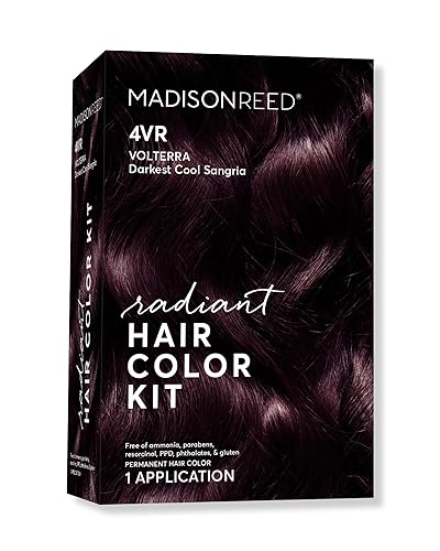 Madison Reed Radiant Hair - Kit de coloración para el cabello Sangria fresca más oscura 4VR (Volterra Amethyst) para una cobertura de cabello 100 %