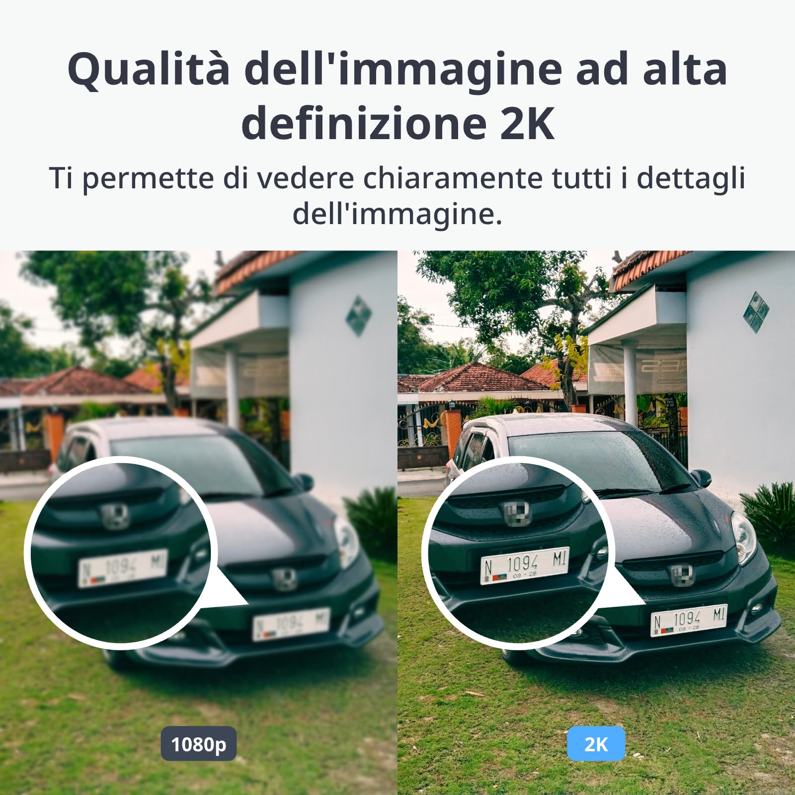 SwitchBot Kit di telecamera di sicurezza wireless, telecamera esterna 2K con pannello solare, sorveglianza continua per la sicurezza della casa, visione notturna a colori, rilevamento AI di movimento