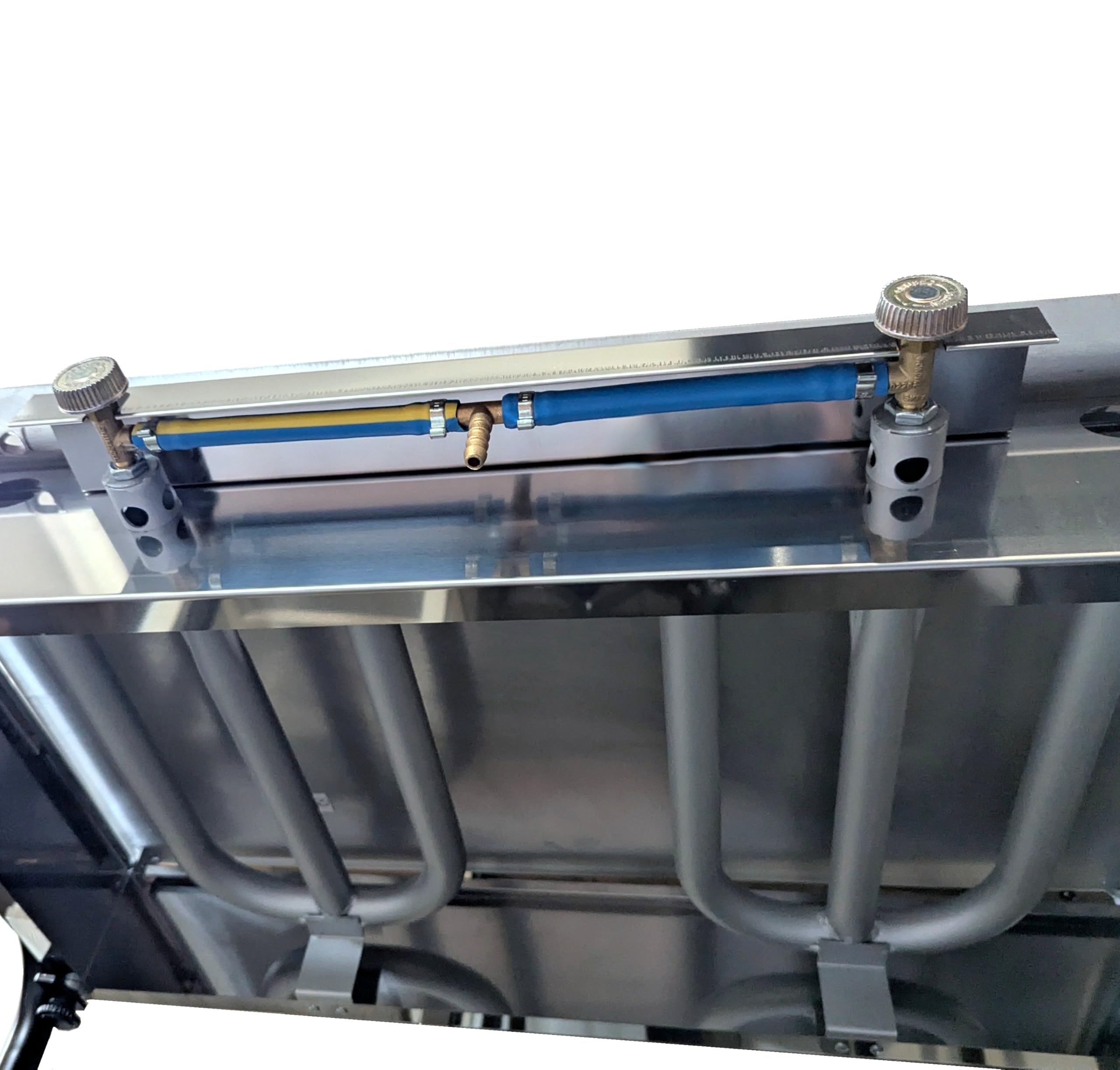 Yelloo - Parrilla Inoxline 810 75x45 cm con placa lisa de acero inoxidable AISI430, BBQ barbacoa de gas con dos quemadores