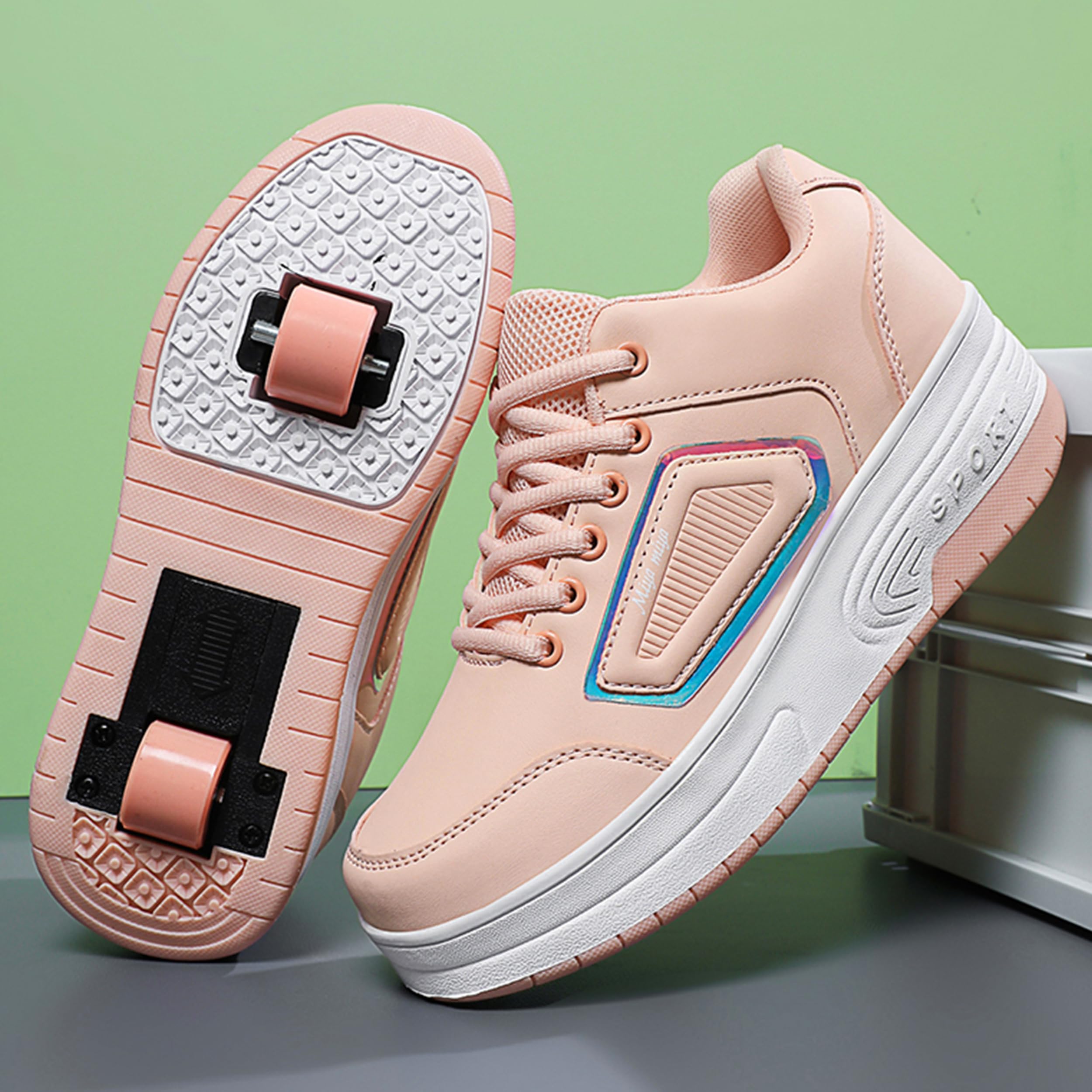 Zapatillas con Ruedas para niñas y niños, Zapatillas Deportivas con Dos Ruedas, Zapatillas con Ruedas Ajustables, Zapatillas de Skate para Pascua, cumpleaños, Navidad