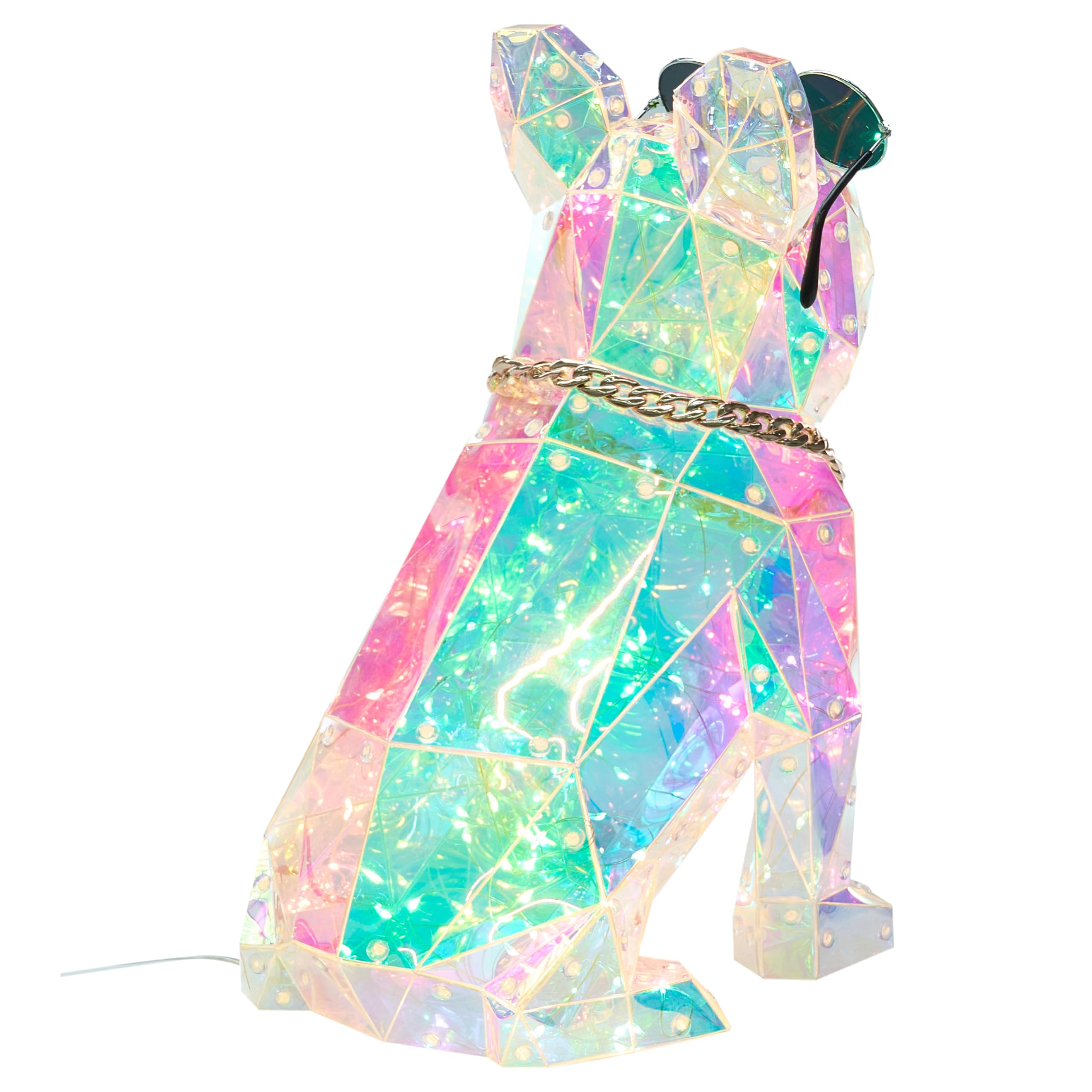 Beliani LED Dekoration Kunststoff Hundeform Französische Bulldogge leuchtend bunt Jonku