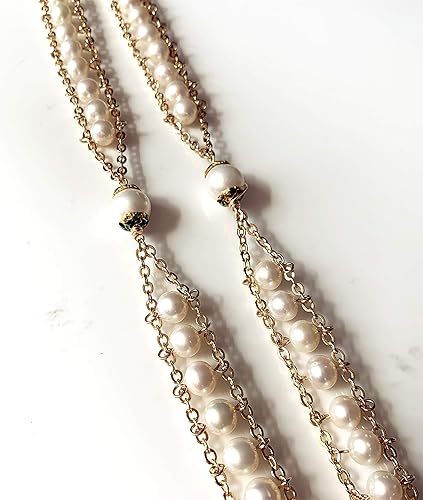 Miniatura 8 de elegantmedical Hecho a mano 18K chapado en oro de la escalera al cielo perla y perlas reales AAA10mm collar de crucifijo rosario católico, Perla,