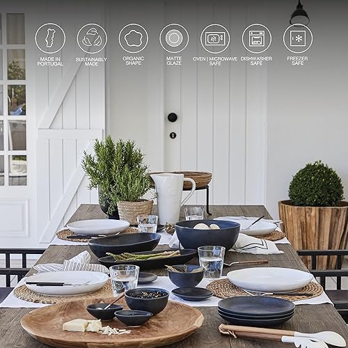 Miniatura 3 de Costa Nova Plato de cerámica de cerámica de 11 pulgadas, colección Livia, champán, apto para microondas y lavavajillas, acristalamiento apto para