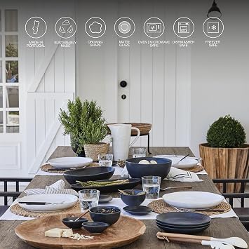 Costa Nova Ceramic Stoneware 11 Dinner Plate - Livia Collection, Champagne | Microwave & Dishwasher Safe Dinnerware | Food Safe Glazing | Restaurant Quality Tableware