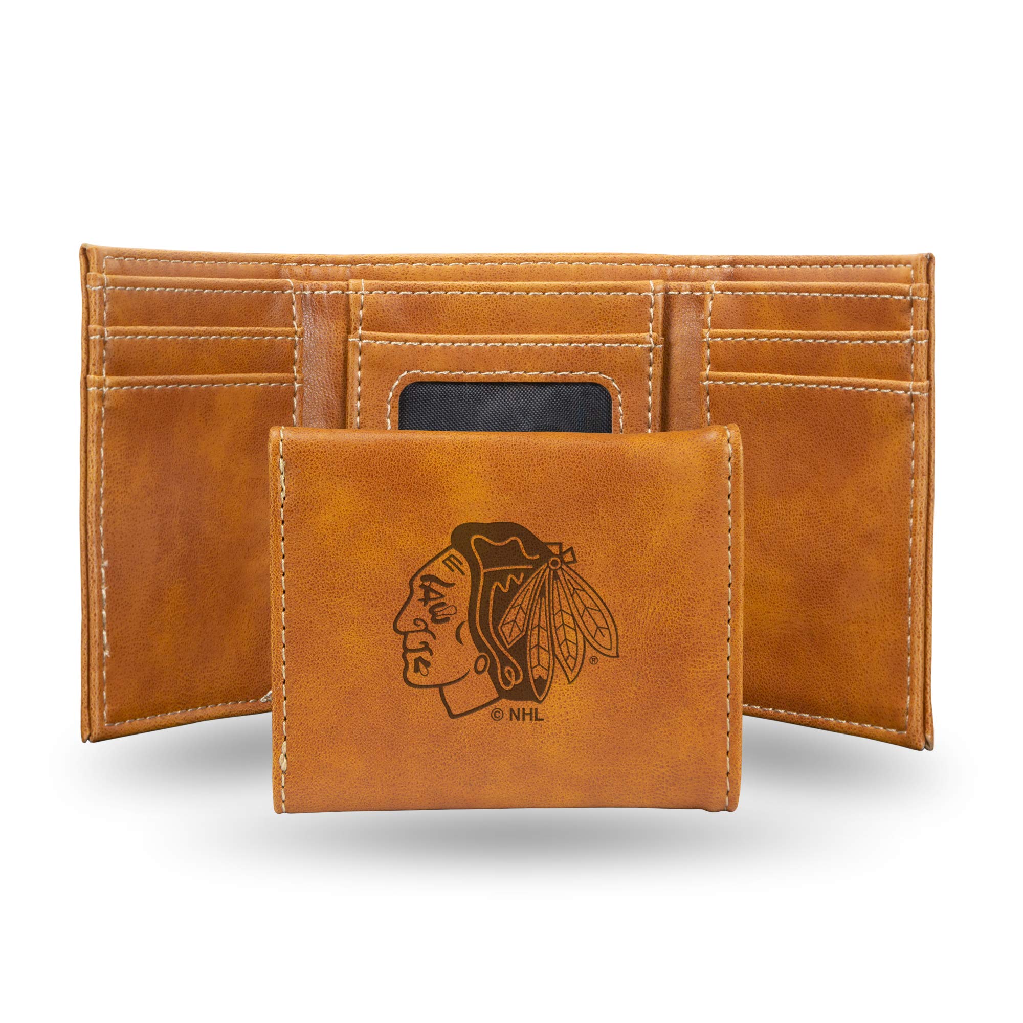 Rico Industries NHL Laser Engraved Trifold Laser Engraved Tri-Fold Wallet - Men's Accessory