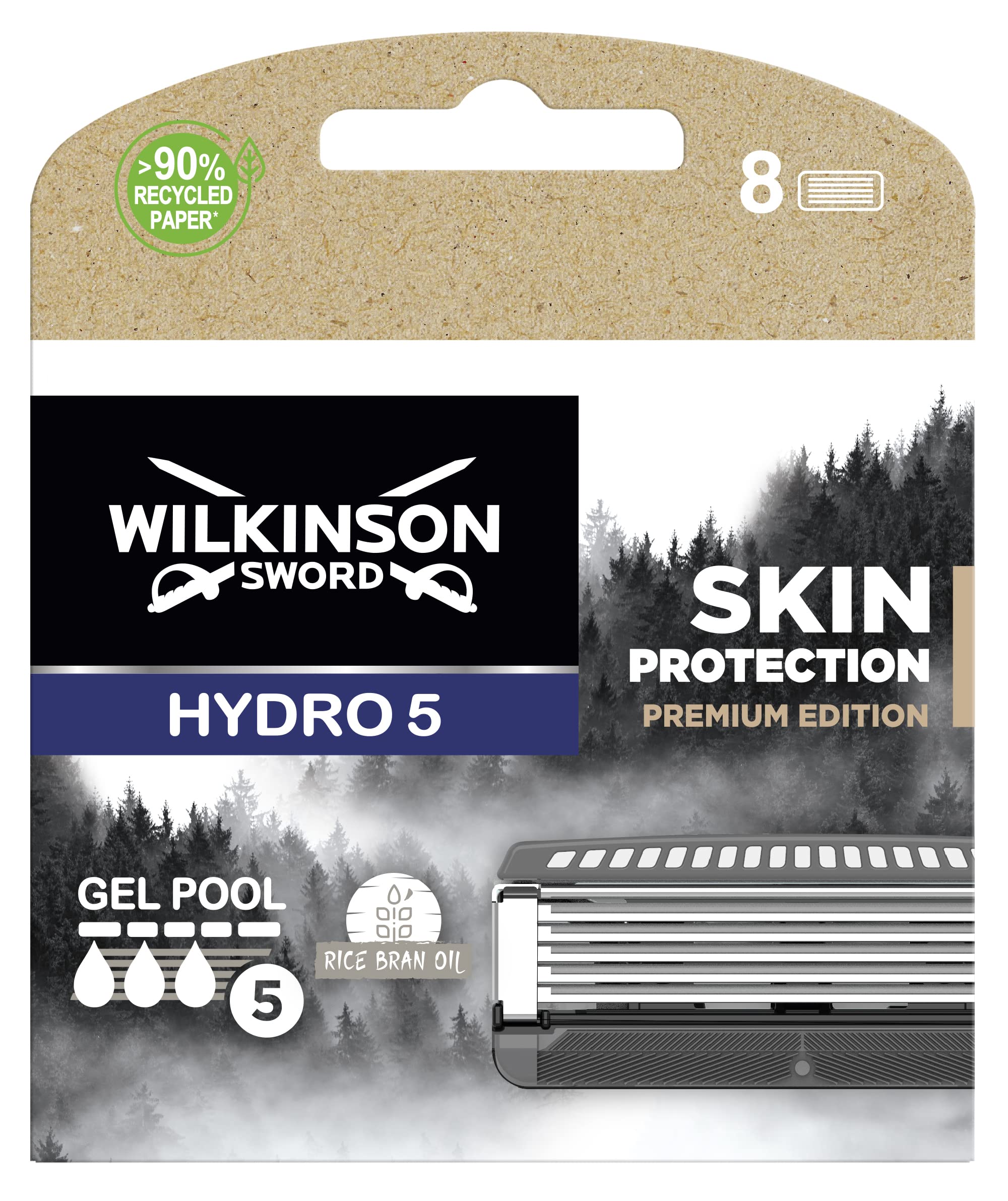 Wilkinson Sword Rasierklingen Intuition Hydro 5 Skin Protection Premium Edition – 8er Packung