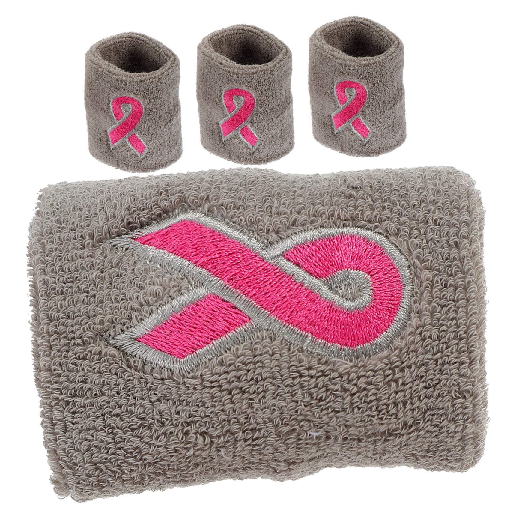 Lot de Bracelets De Poignet Respirants pour Fitness Supports De Poignet Transpiration pour Sensibilisation Cancer du Sein pour Course Basketball Et