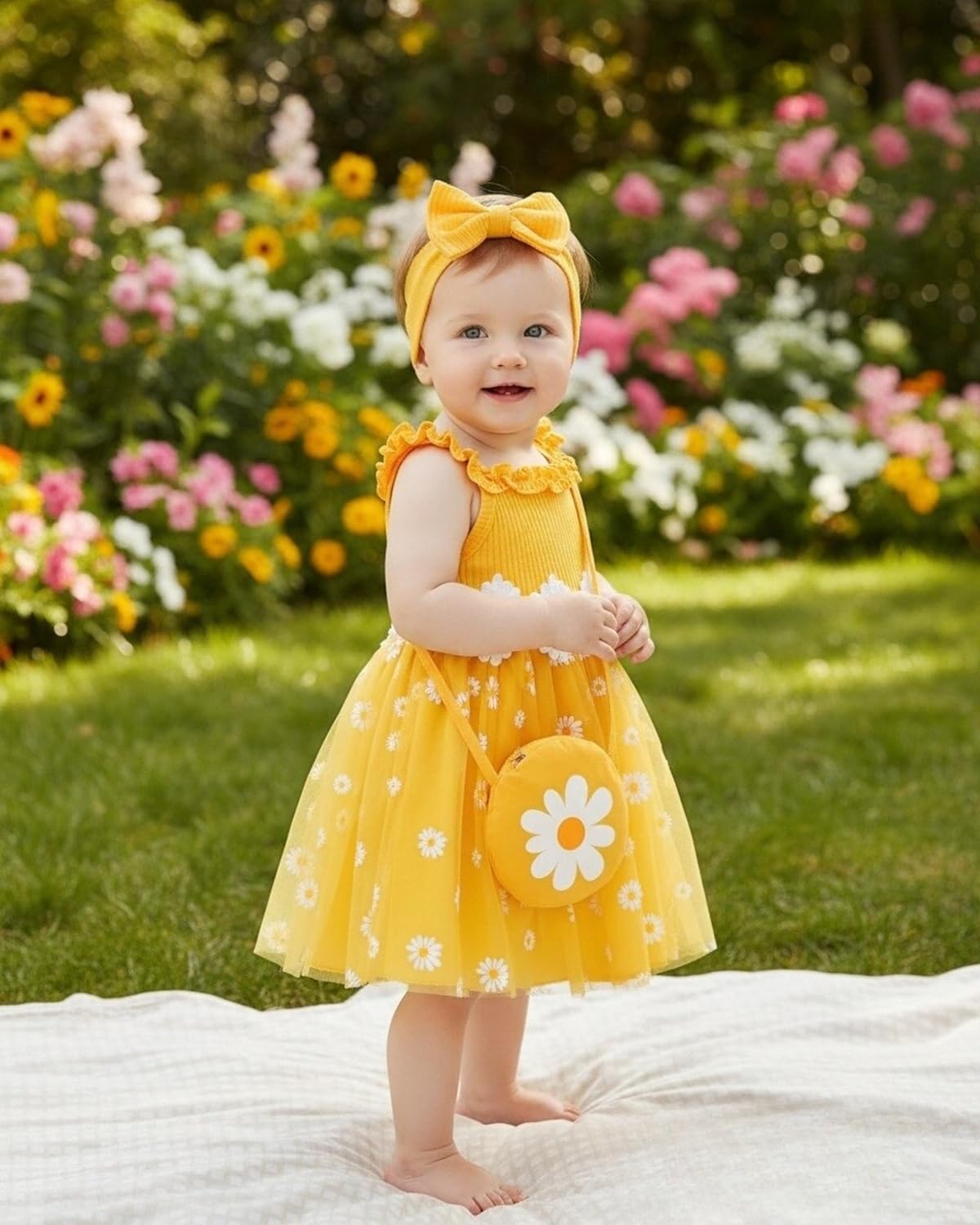 Renotemy Baby Girl Flower Dress Tutu Birthday Wedding Princess Party Fairy Halter Dresses Photography for 0-18 Months Girls - Image 2