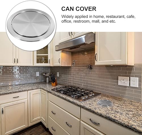 Miniatura 8 de Uonlytech Tapa de bote de basura, simple ojal de basura, cubierta redonda, tapa de cubo de basura para cocina, baño, oficina