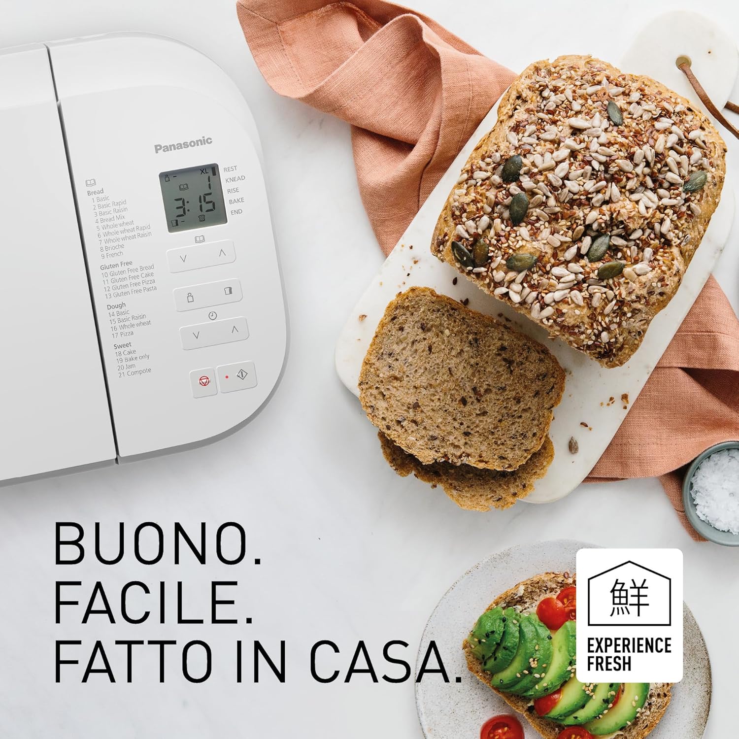Panasonic SD-B2510 Macchina per il Pane, 21 Programmi Cottura, Doppi Sensori Temperatura, Programmi Gluten Free, Timer Digitale da 13 Ore, Programmi per Torte, Dolci, Pizza, Marmellate e Brioche Panasonic SD-B2510 Macchina per il Pane, 21 Programmi Cottura, Doppi Sensori Temperatura, Programmi Gluten Free, Timer Digitale da 13 Ore, Programmi per Torte, Dolci, Pizza, Marmellate e Brioche