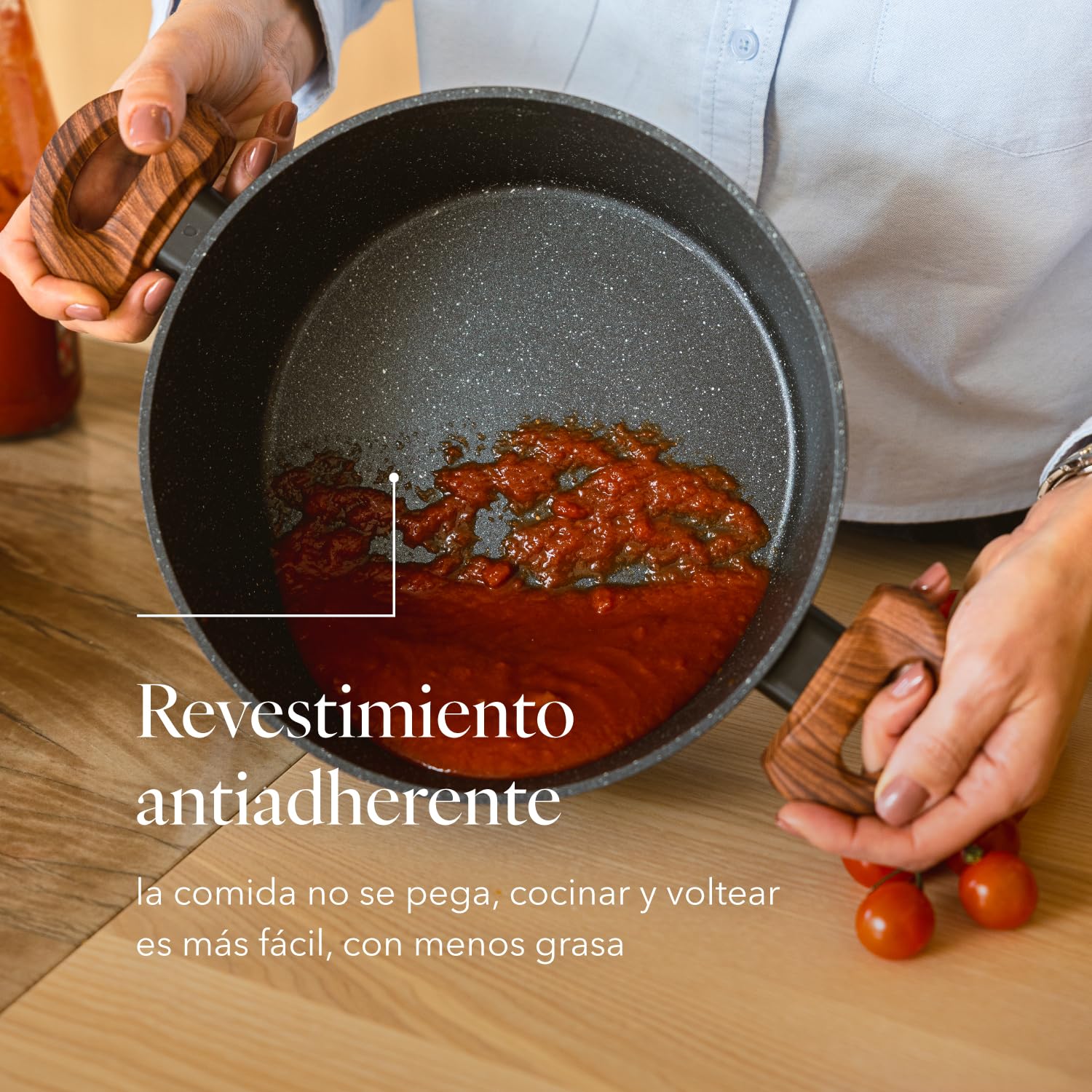 FLORINA MASTER BLACK Cacerola de aluminio 28 cm 6,5L | Revestimiento antiadherente | Para todo tipo de placas, incluida inducción | Asas ergonómicas soft-touch