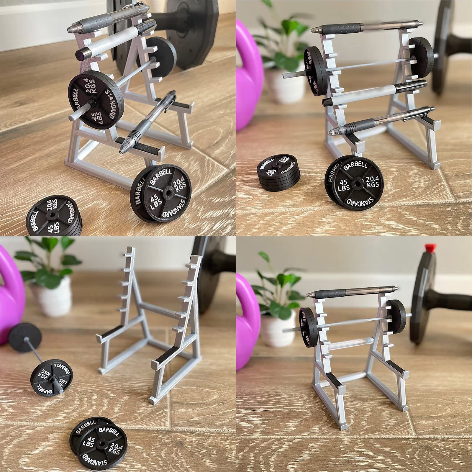 Pompotops Mini Pen Holder Decoration, Squat Rack Pen Holder - Cool Desk  Accessories Organizers Including Barbells, Nice Christmas Gift for  Boyfriend Husband Dad Son 