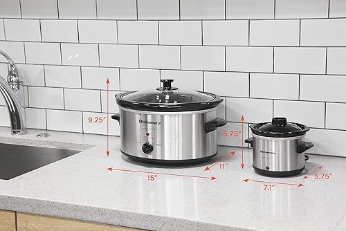 Miniatura 7 de Elite Gourmet MST-500D - Olla de cocción lenta, con temperatura ajustable, para preparar entradas, salsas y guisos, con tapa de vidrio apta para