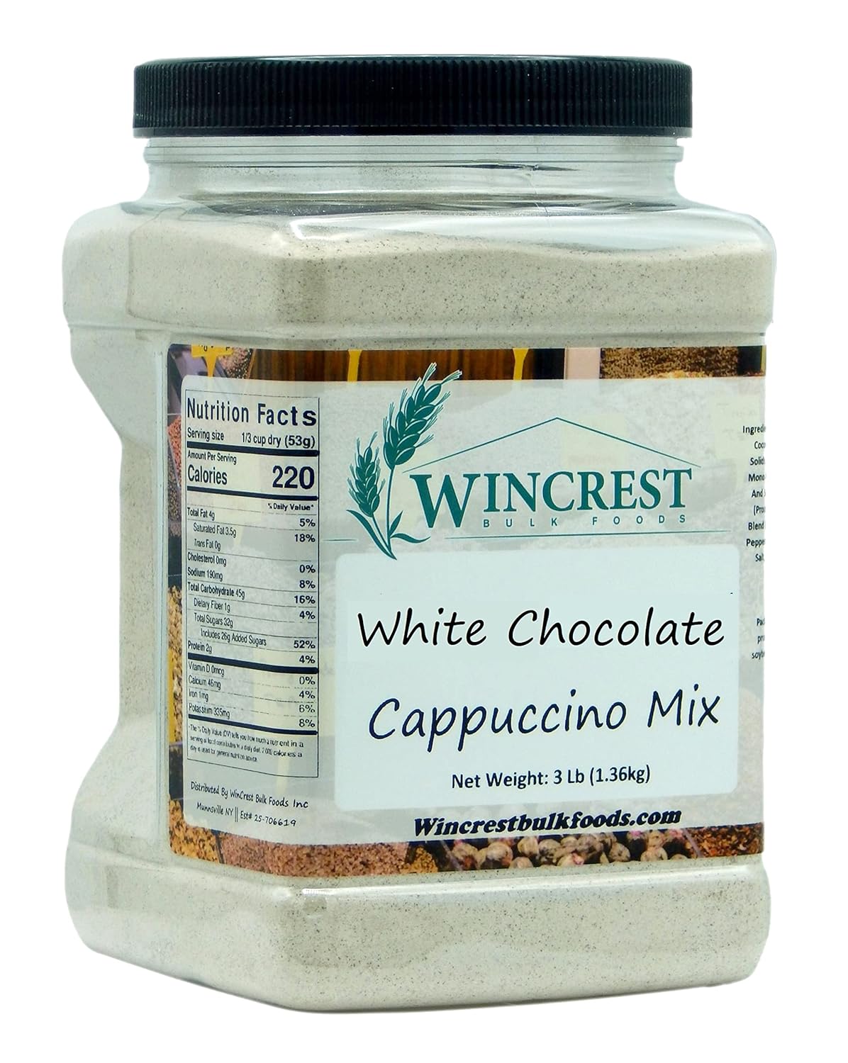 Instant Cappuccino Mix - 3 Lb Tub (White Chocolate)