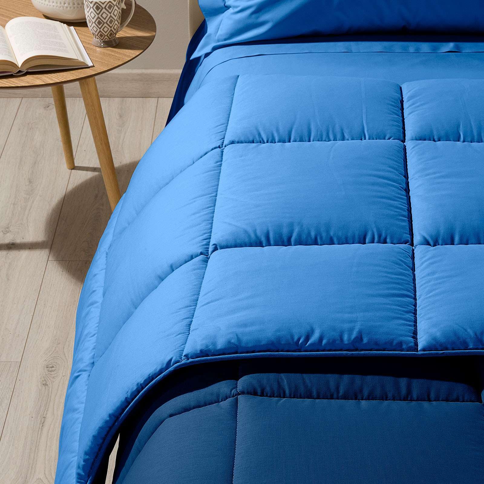 Sacco Copripiumino Caleffi Cotone Tinta Unita - Singolo Blu Morbido E Resistente - Foto 4