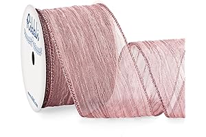 Ribbli Rose Premium Quality 2.5 Inch Crinkled Wired Ribbon