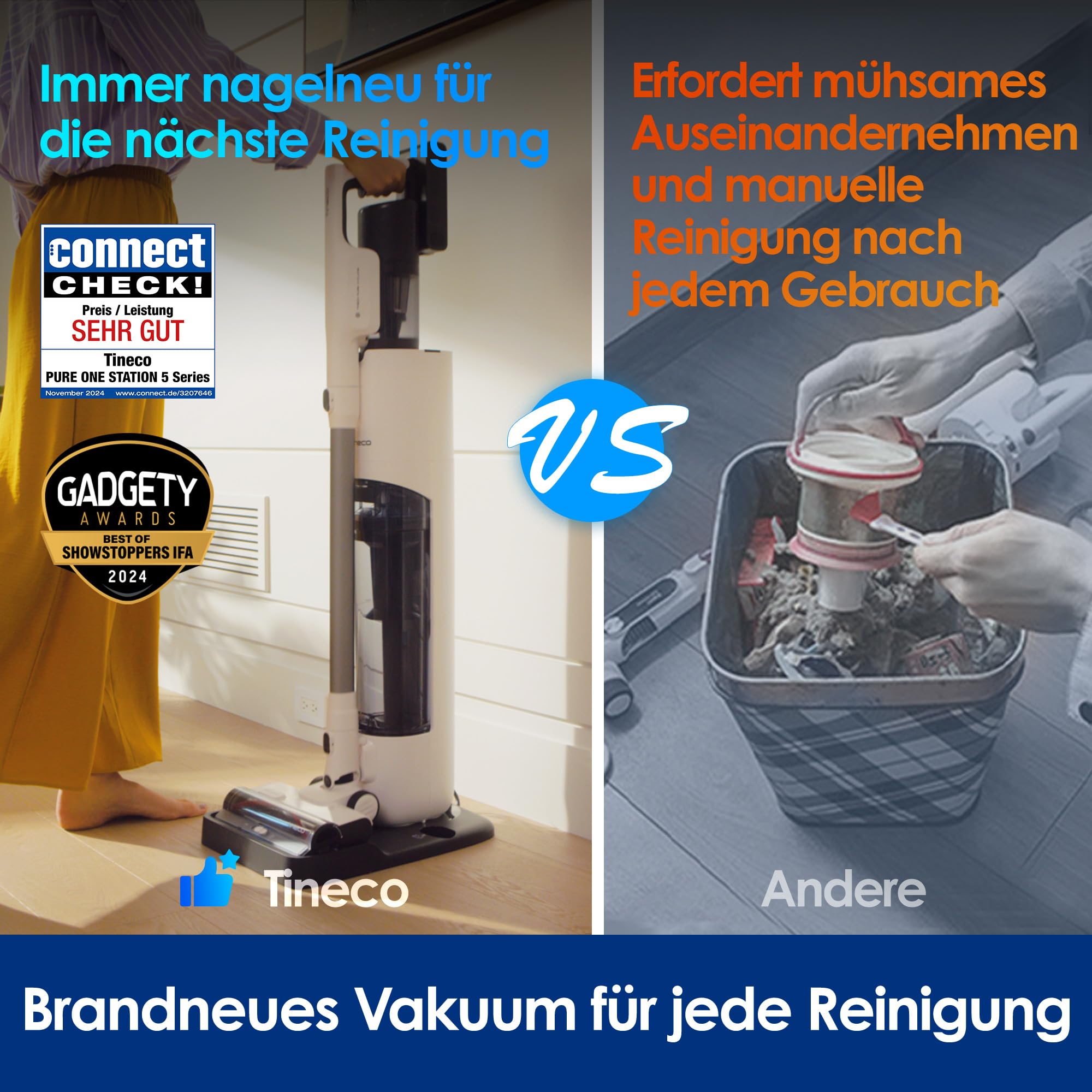 Tineco Pure ONE Station 5 Plus Akku Staubsauger + Accessories KIT