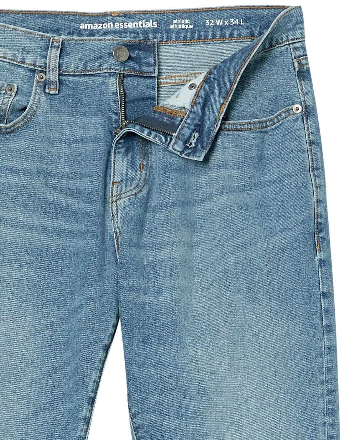 Amazon Essentials Pantalón Vaquero Elástico de Ajuste Recto - colores interrumpidos Hombre