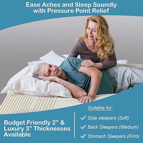 Miniatura 3 de Cubrecolchón de látex, látex orgánico GOLS de 5 zonas (King  2 pulgadasmediano)