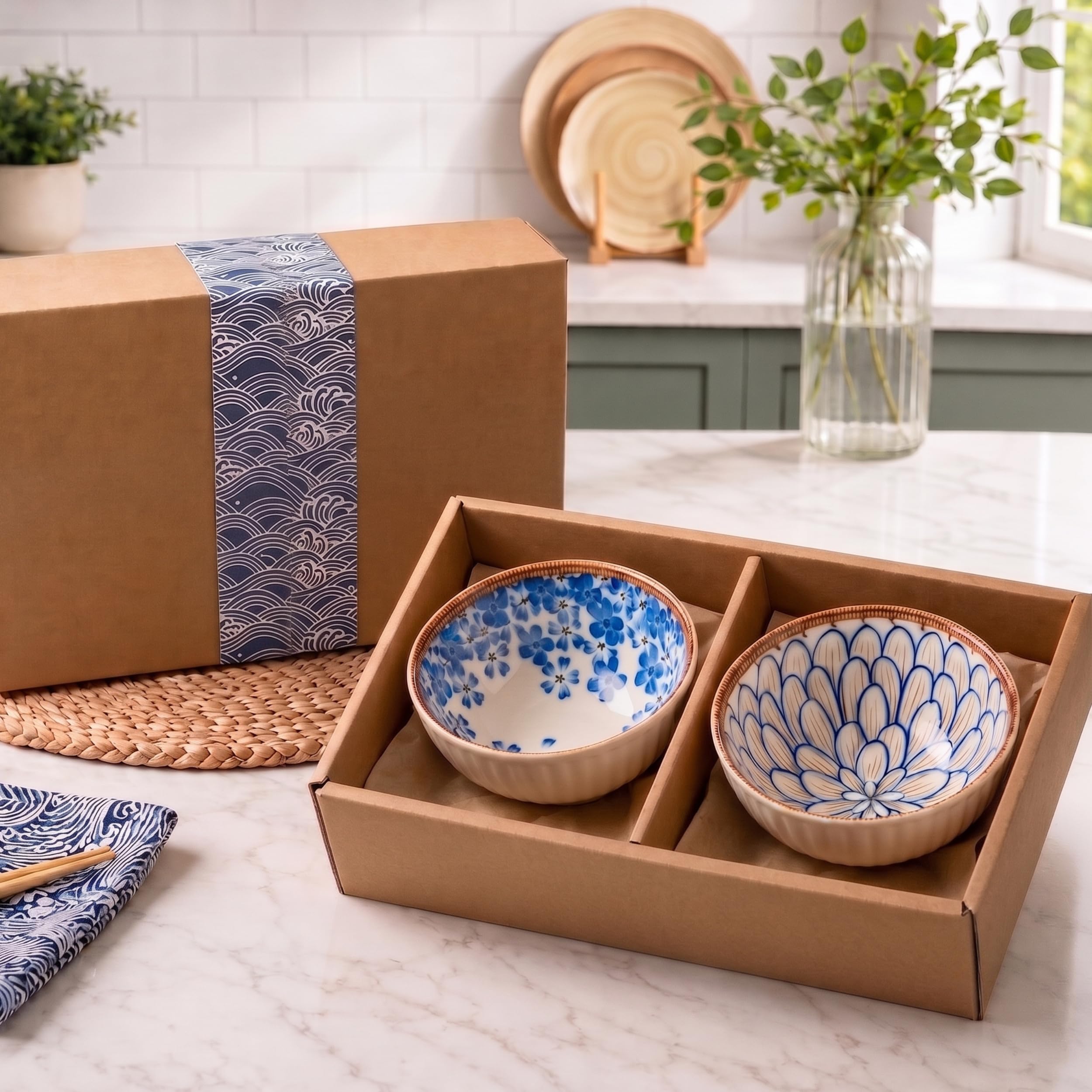 NYRWANA Leaf Bowls - Set of 4 Ceramic Plates -14