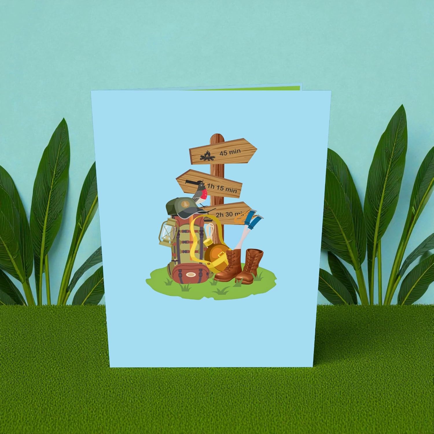 Rykamia Mountain Scene Hiking Pop Up Card, Blank Hiking Pop Up Card, All Occasion Hiking Card, Hiking Thank You Card, Hiking Birthday Card For Hiker, Hiking Birthday Gift For Women, Men - Image 3