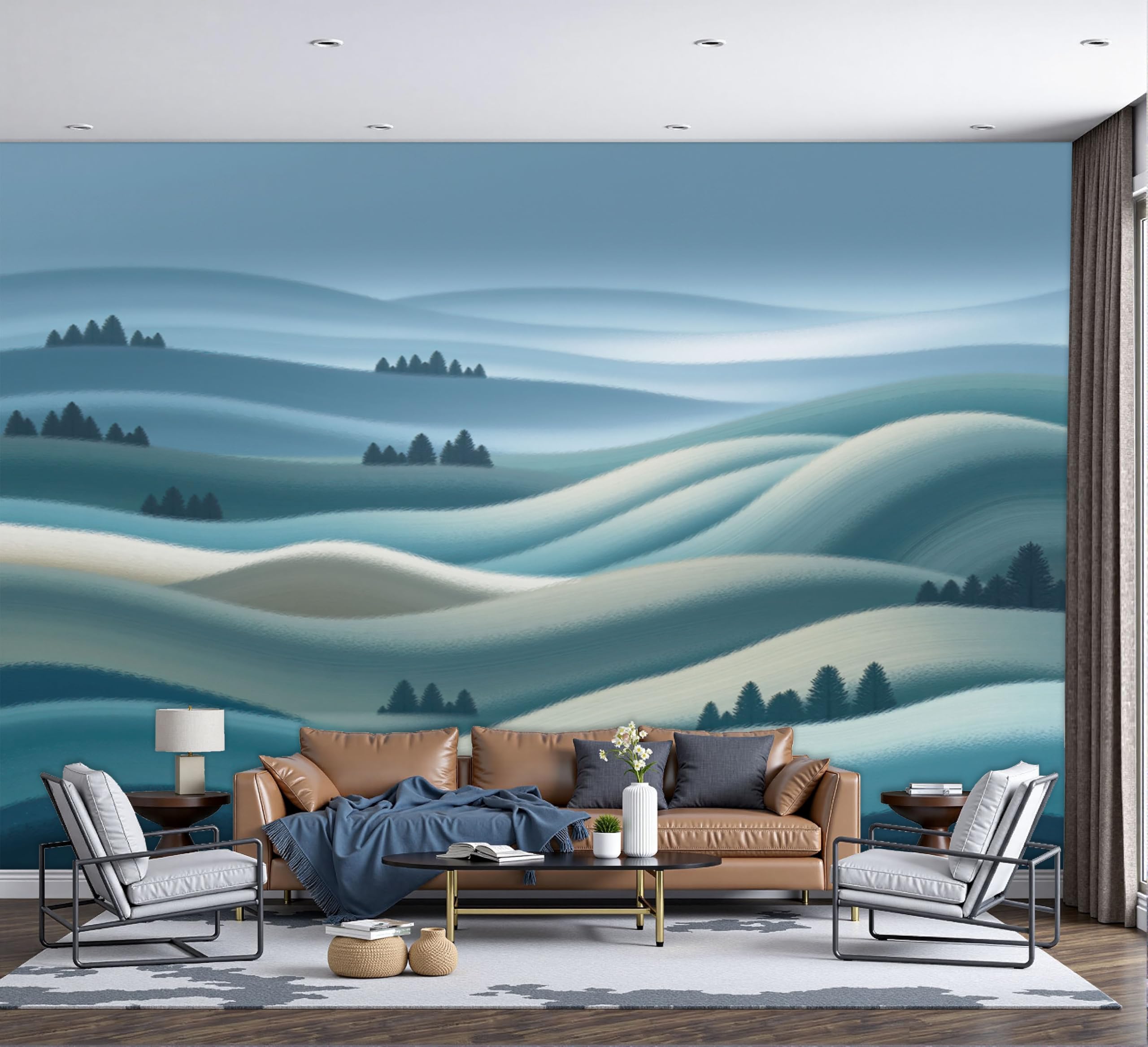 Papier peint panoramique 250x175cm lavable en soie pour chambre et séjour